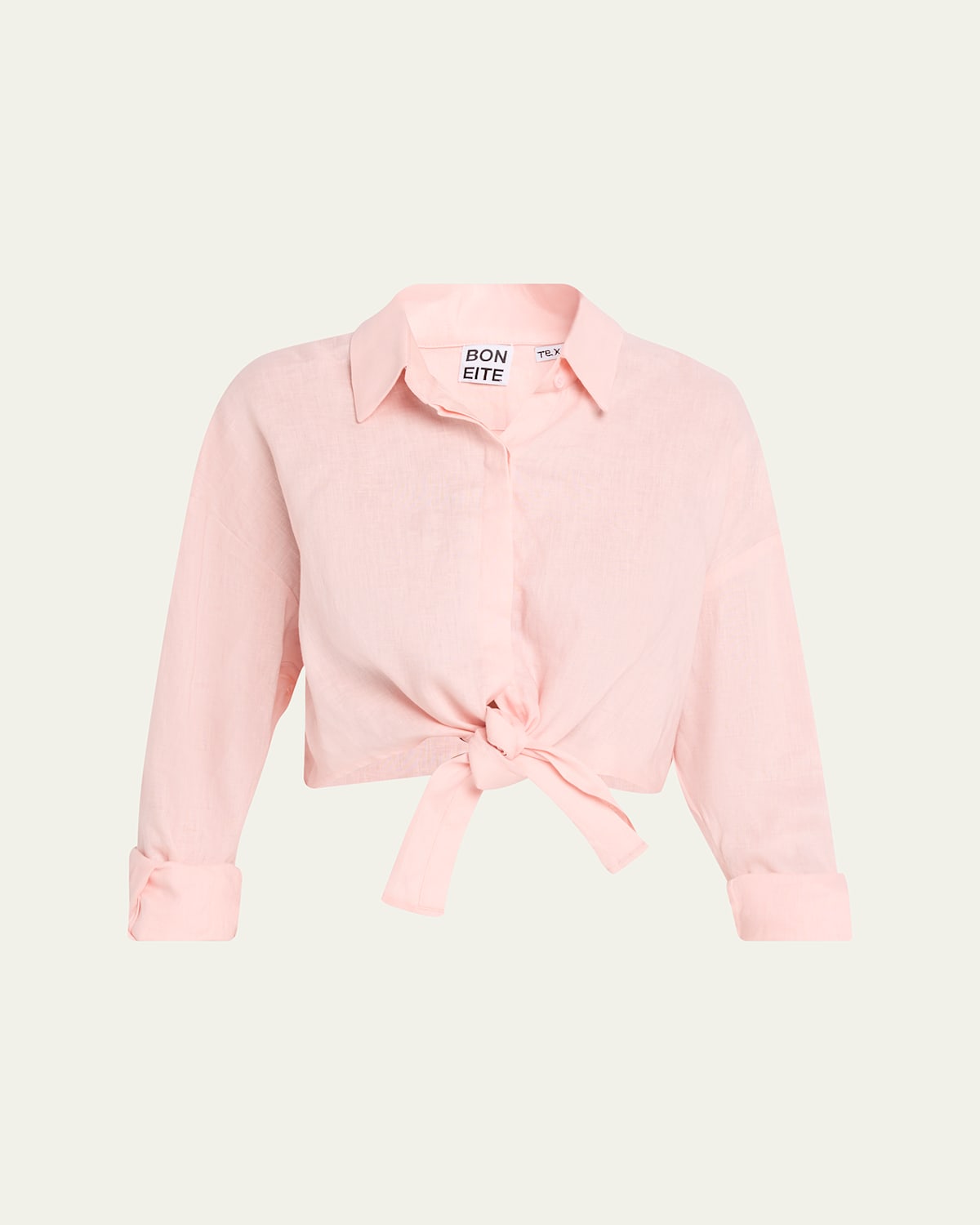 Tie-Front Linen Shirt