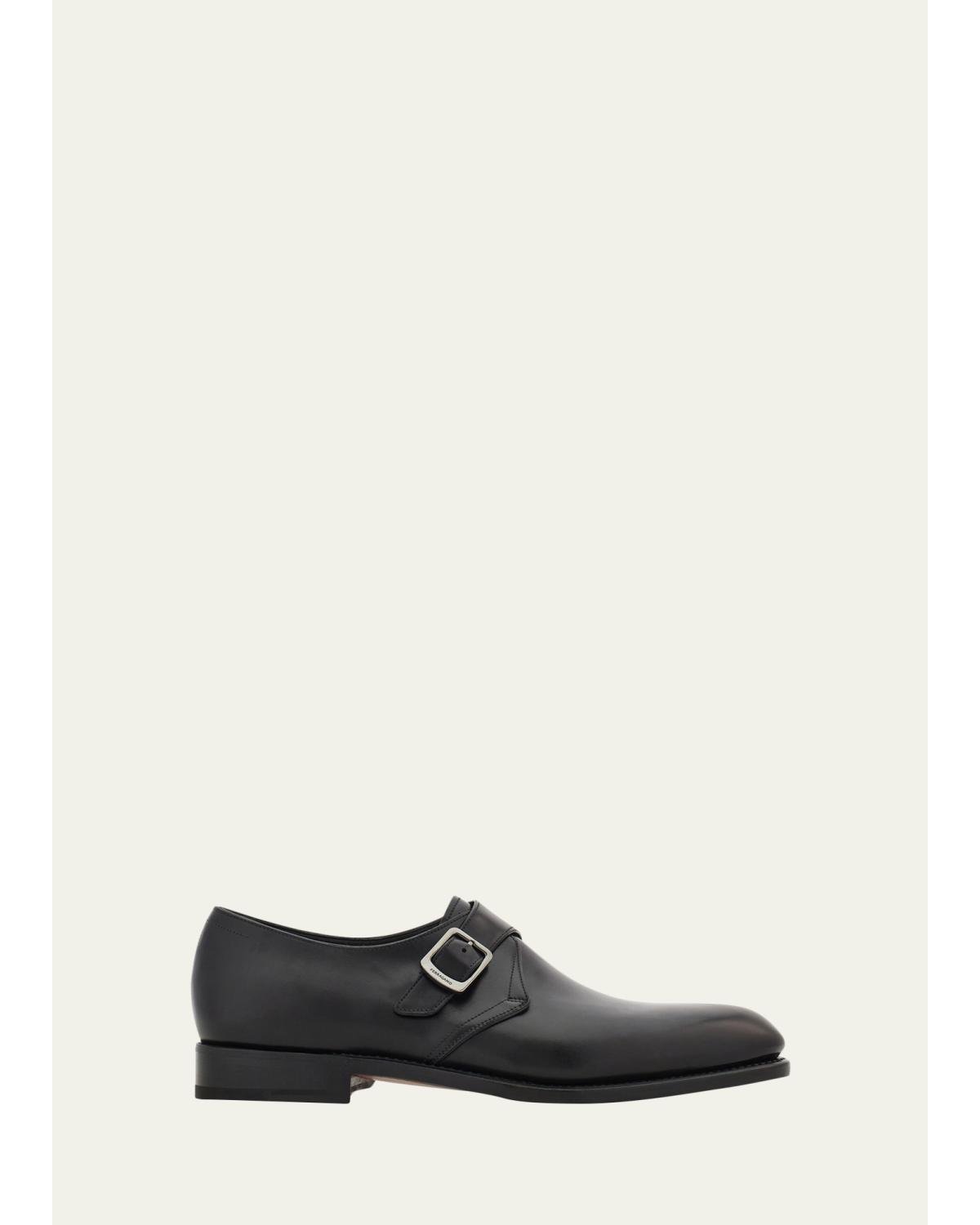 Men'S Sullivan Tramezza Leather Monk-Strap Loafers