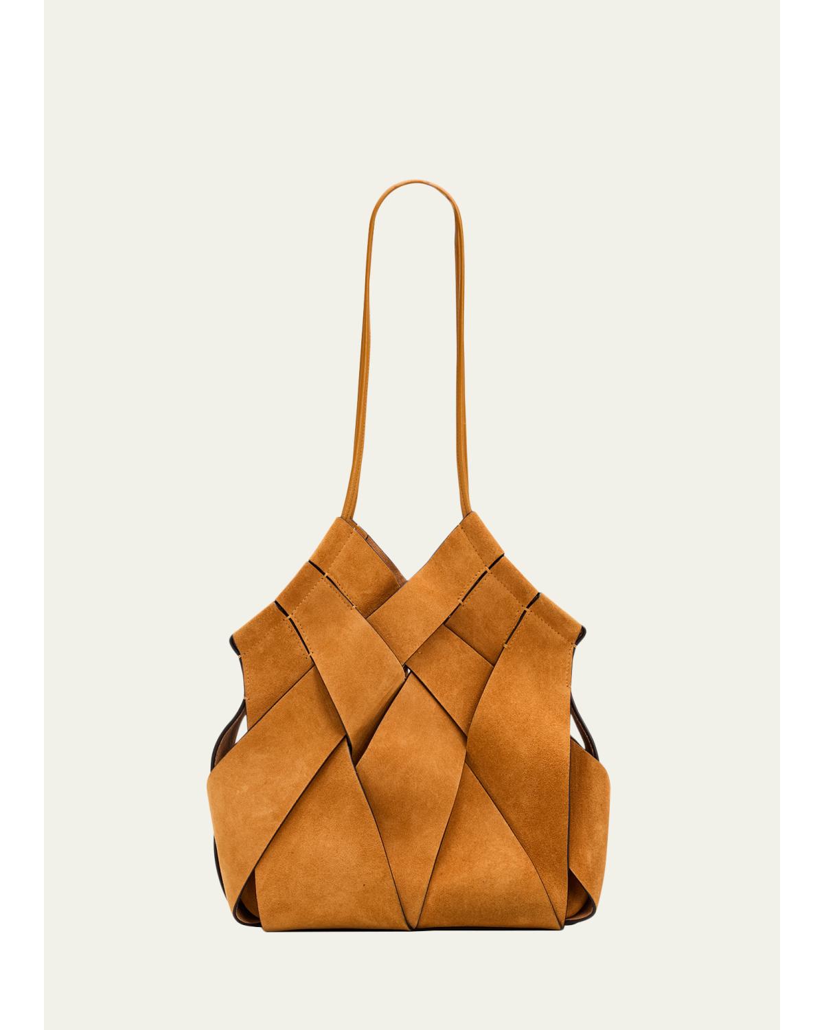 Charlotte Woven Suede Shoulder Bag