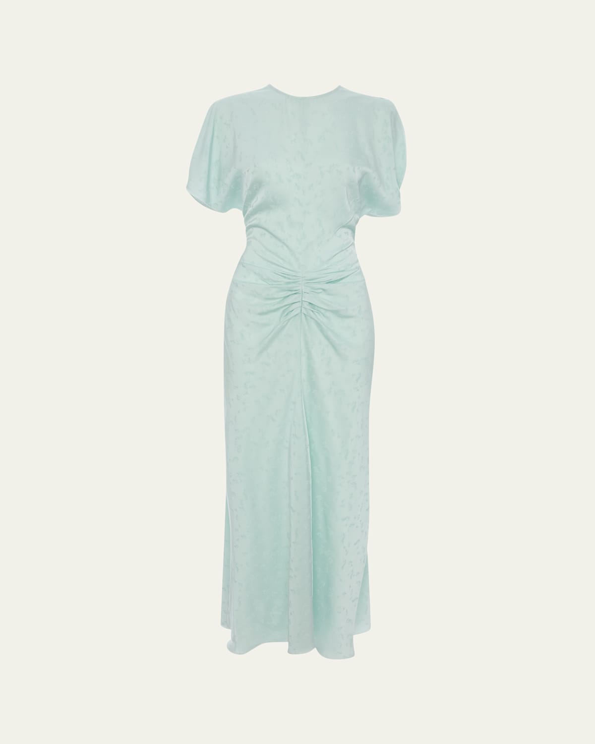 Victoria Beckham Floral Satin Gathered-Waist Maxi Dress