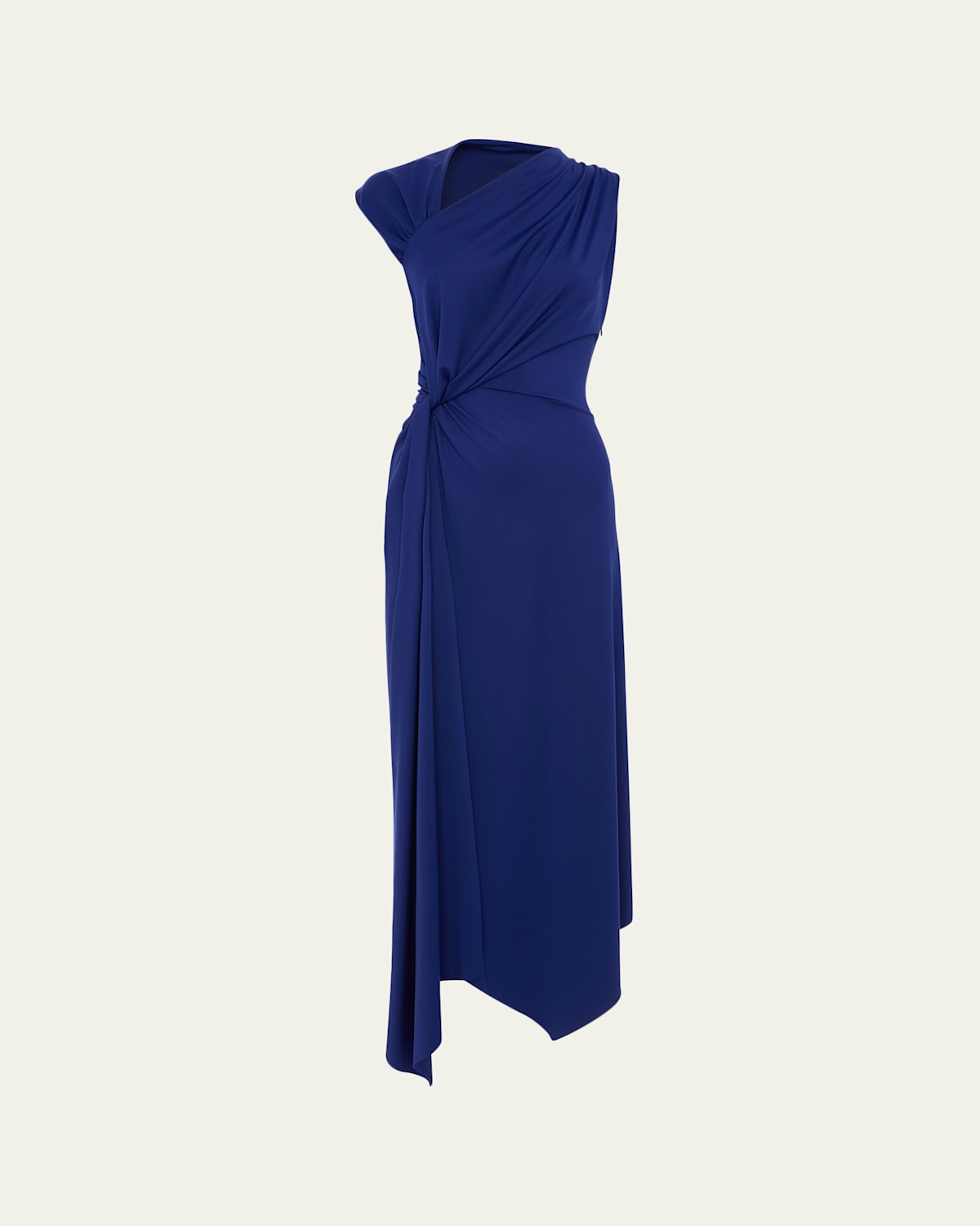 Victoria Beckham Sleeveless Twisted Asymmetric Midi Dress