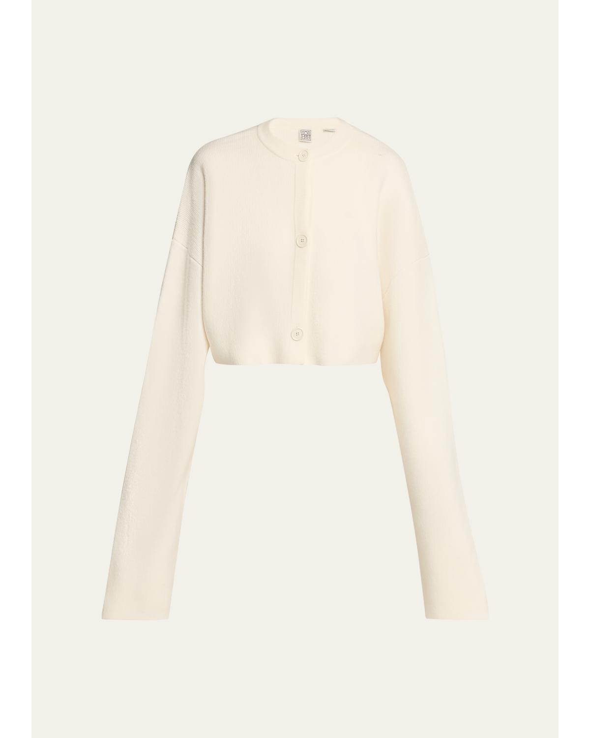 Cropped Oversized Wool Cardigan