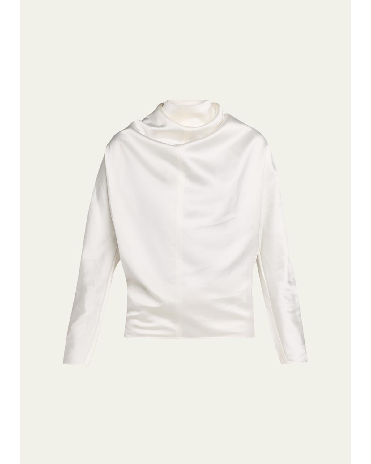 Cowl-Neck Organza Blouse