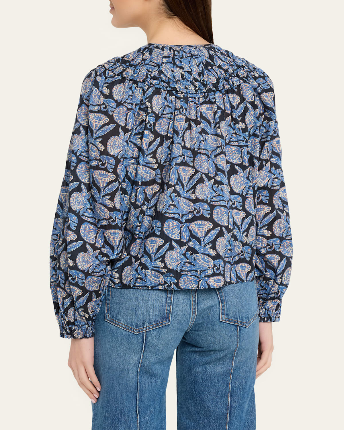 Florelle Printed Long-Sleeve Blouse