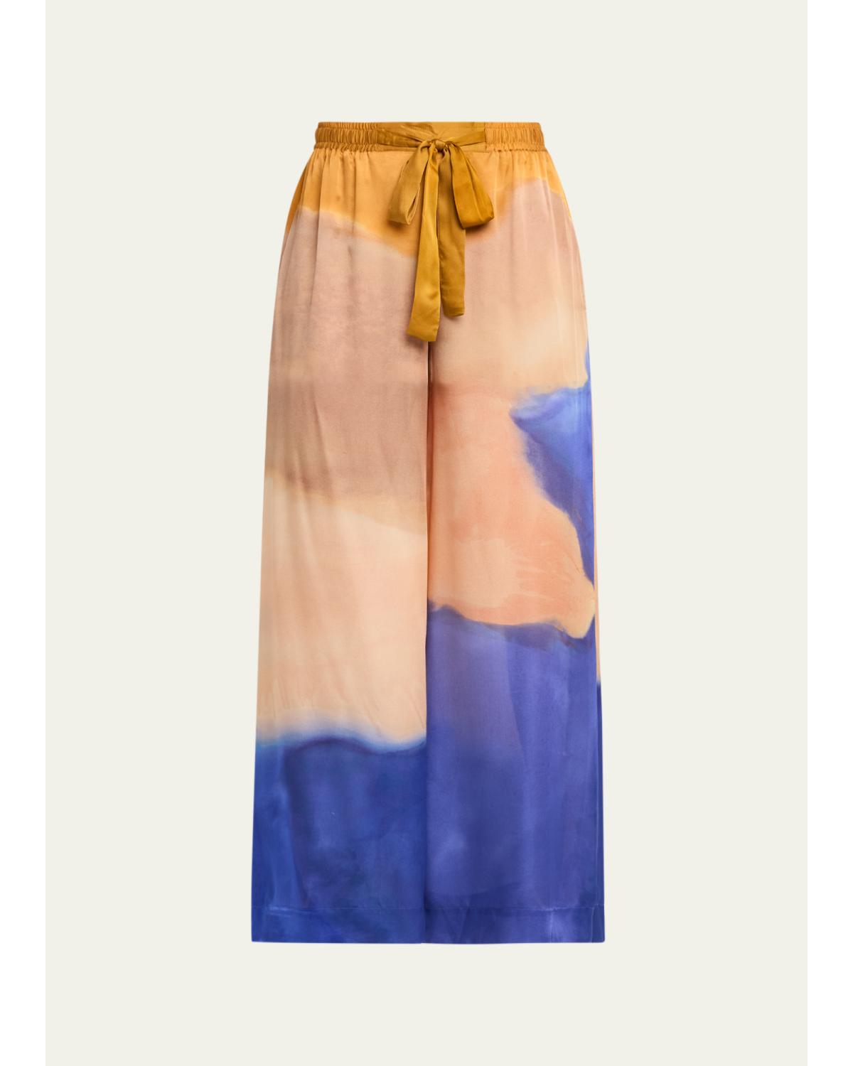 x Helen Frankenthaler Julien Silk-Chiffon Pants