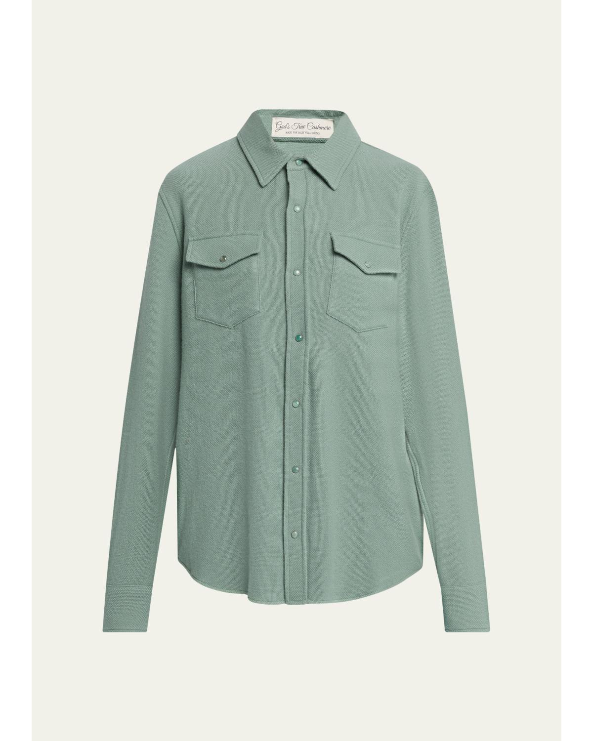 Cashmere Button-Front Shirt