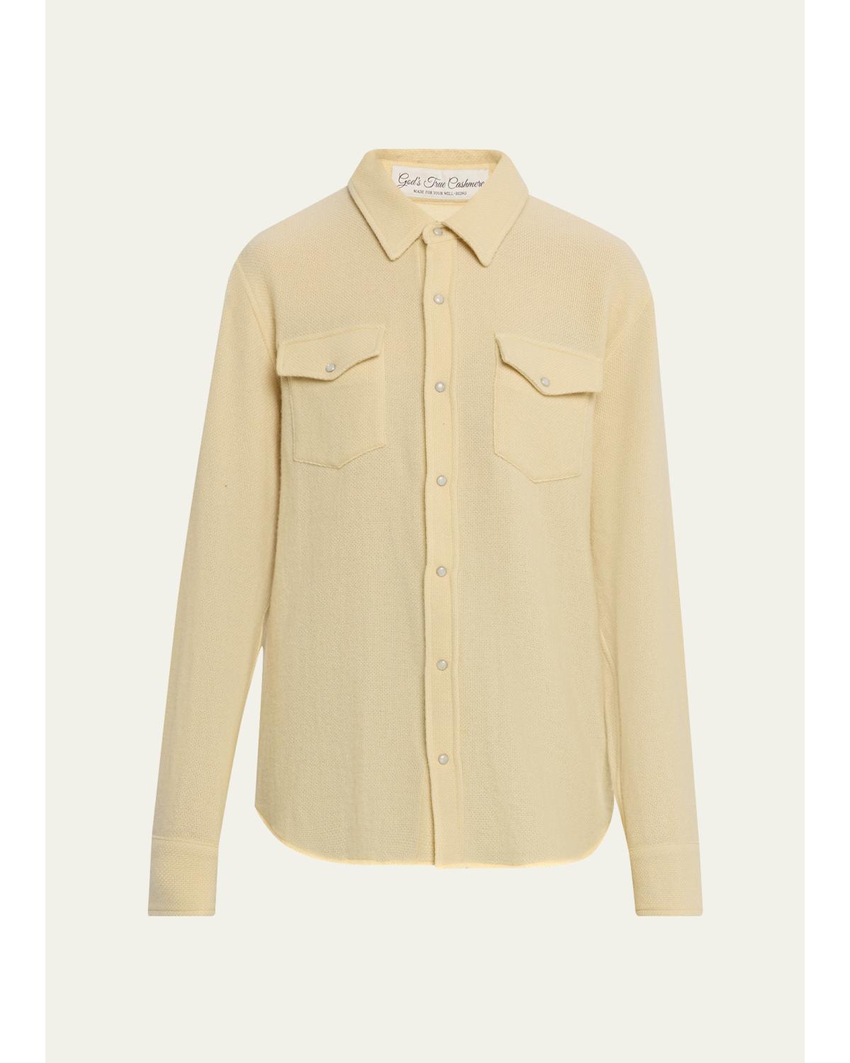 Daffodil Solid Cashmere Button-Front Shirt