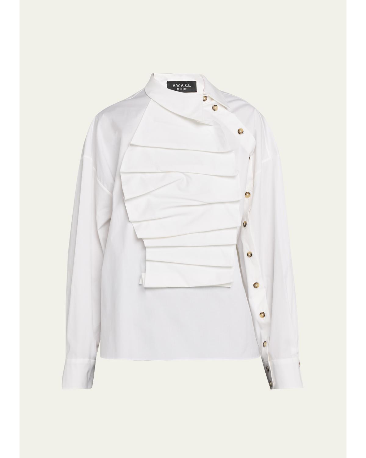 Long-Sleeve Poplin Bib Top