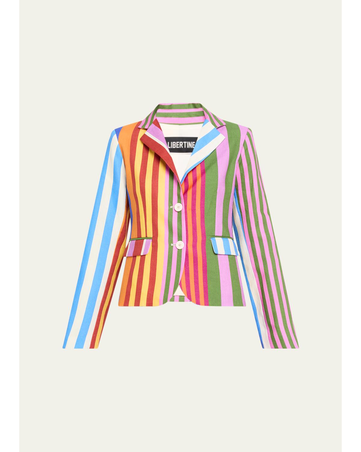 Tangier Stripe Linen Classic Jacket