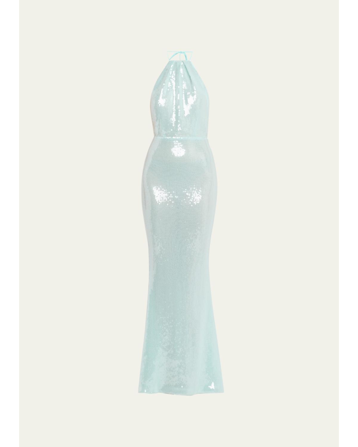 Elexa Sequined Halter Dress
