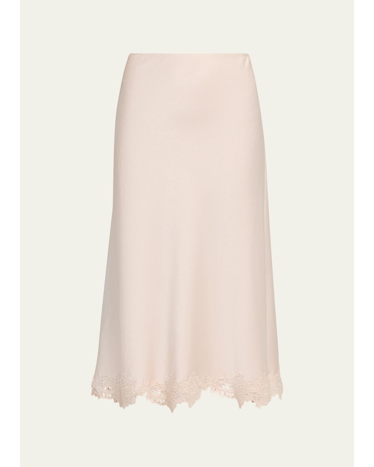 Brooks Lace-Trim Midi Skirt