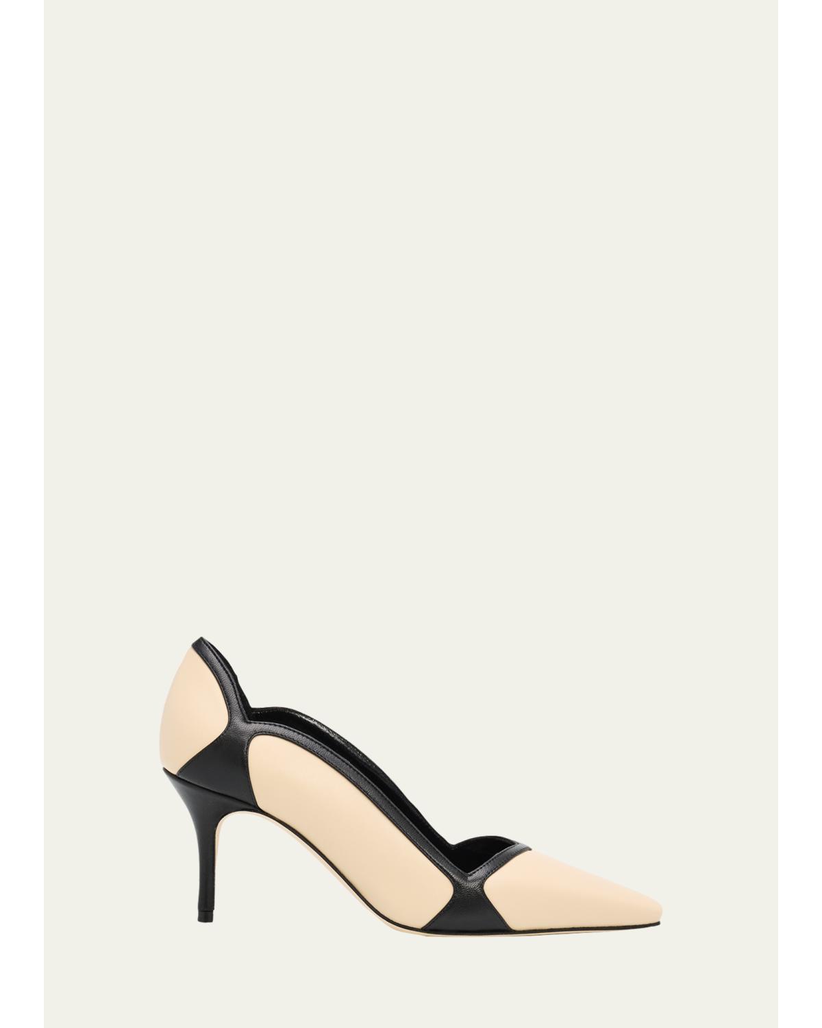 Ruvian 70mm Two-Tone Leather Pumps