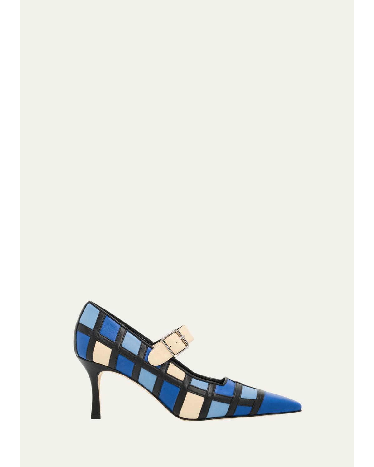 70Mm Cucayahi Patchwork Leather Mary Jane Pumps