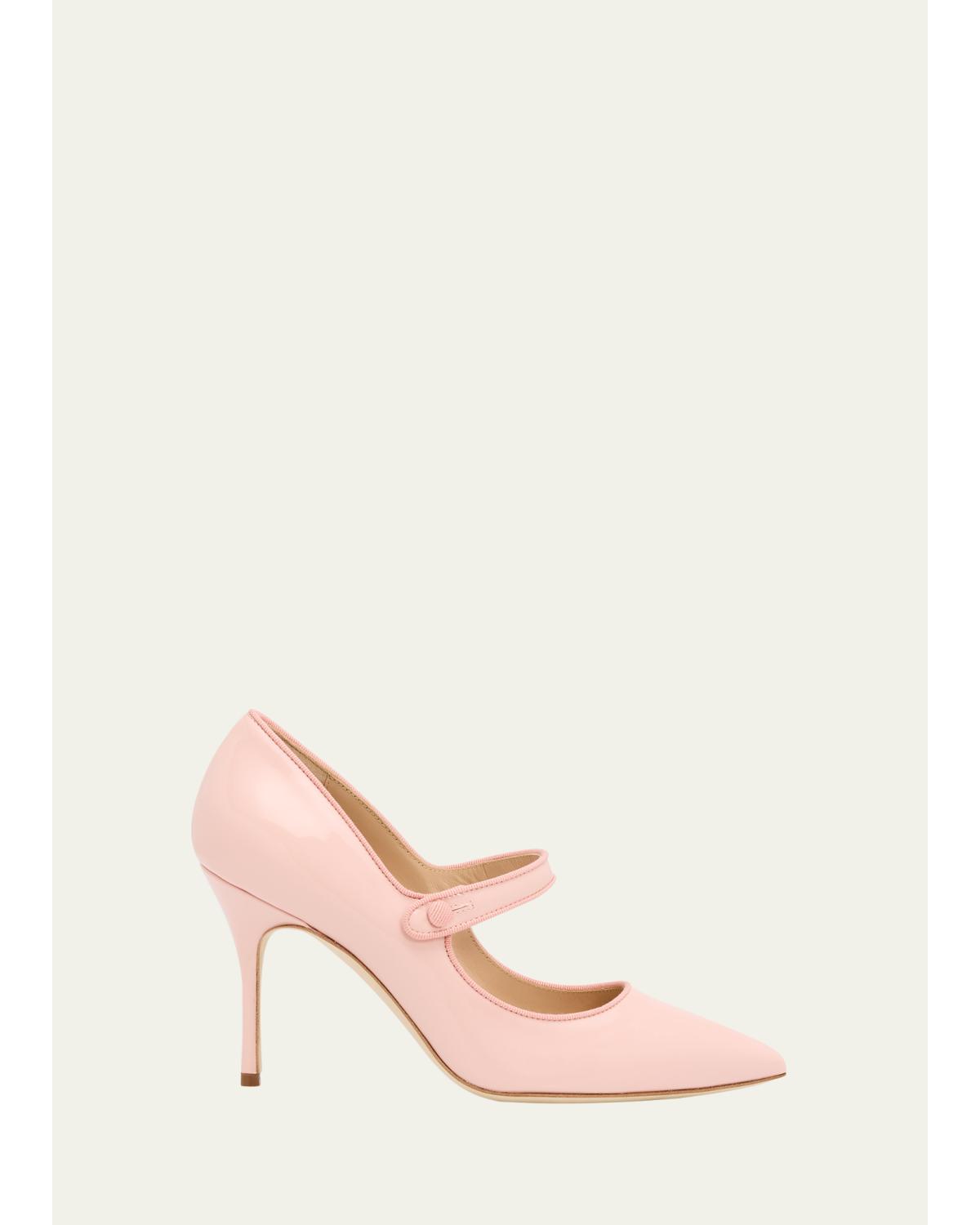 Camparinew 90mm Patent Leather Stiletto Pumps