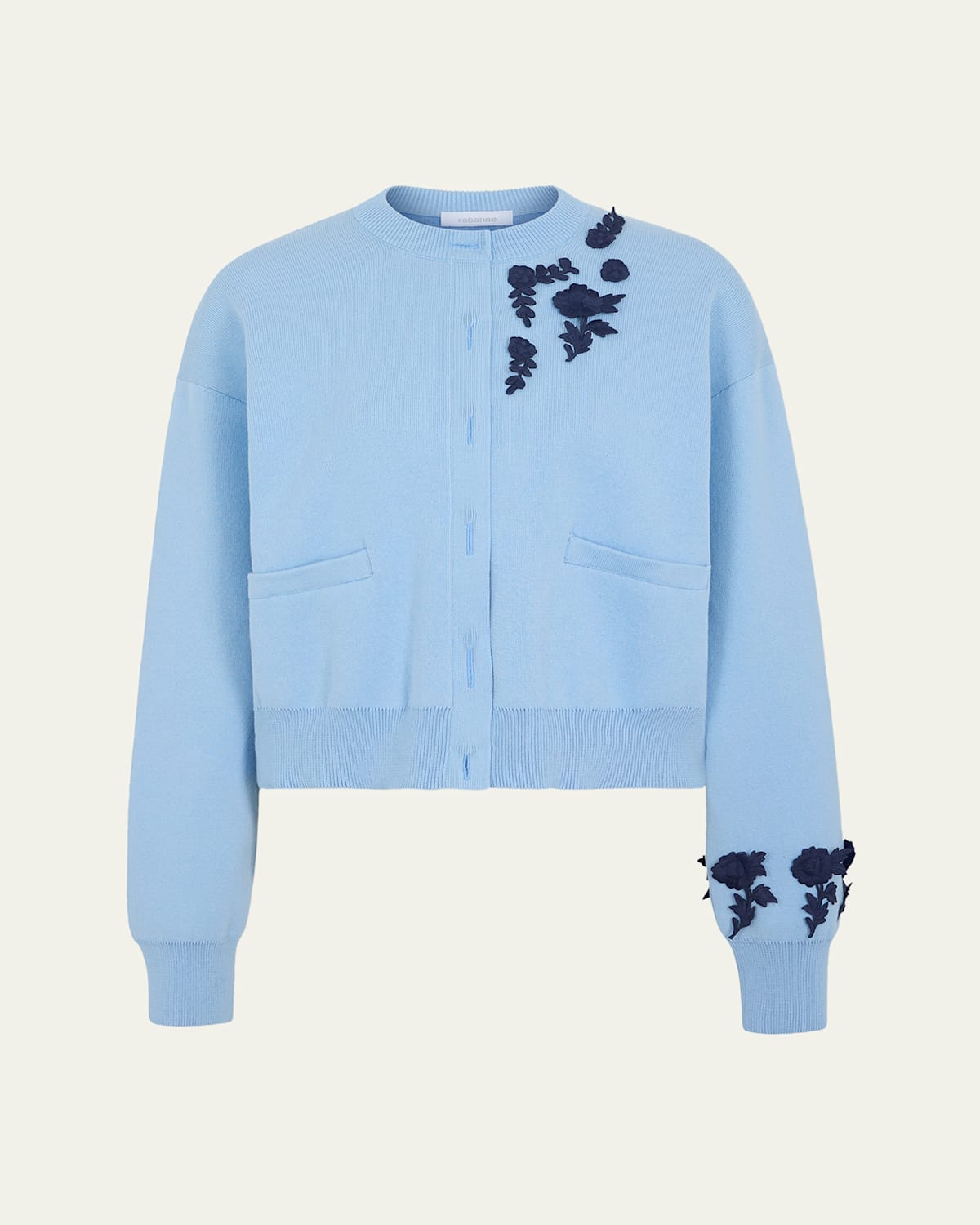 Rabanne Floral Embroidered Crewneck Cardigan | Thumbnail 2