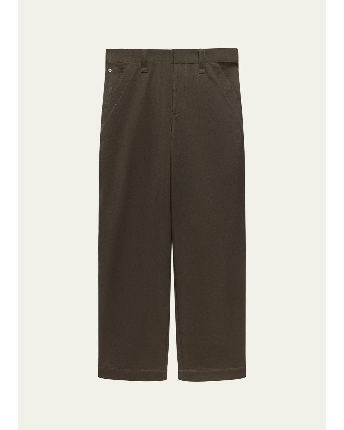 Men'S Flat-Front Cotton Five-Pocket Chino