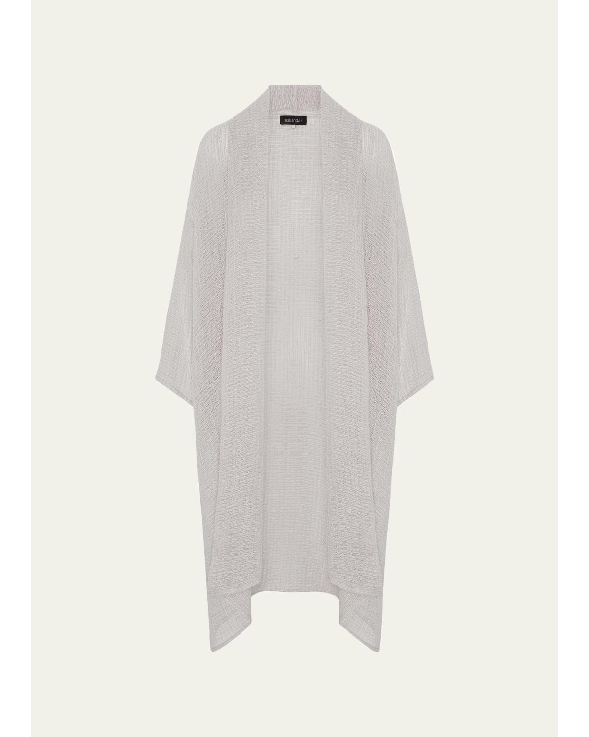 Wide A-Line Scrunch Shawl Collar Jacket