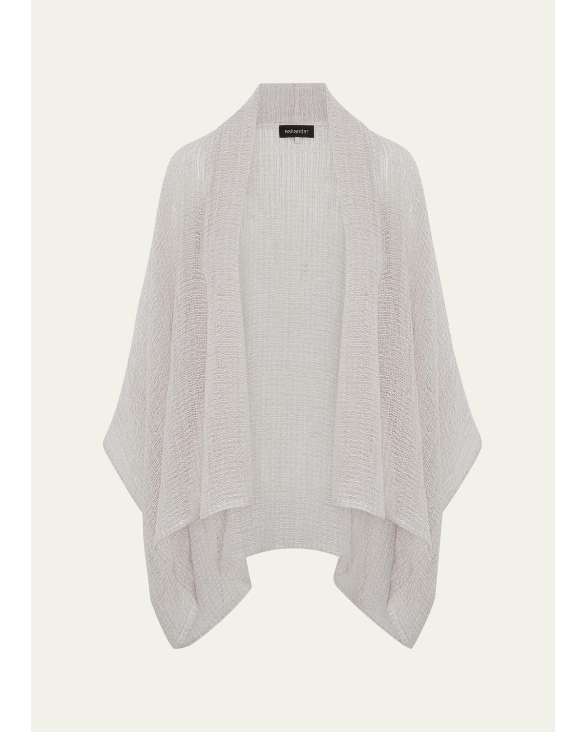 Wide Short Sleeve Scrunch Shawl Collar Jacket