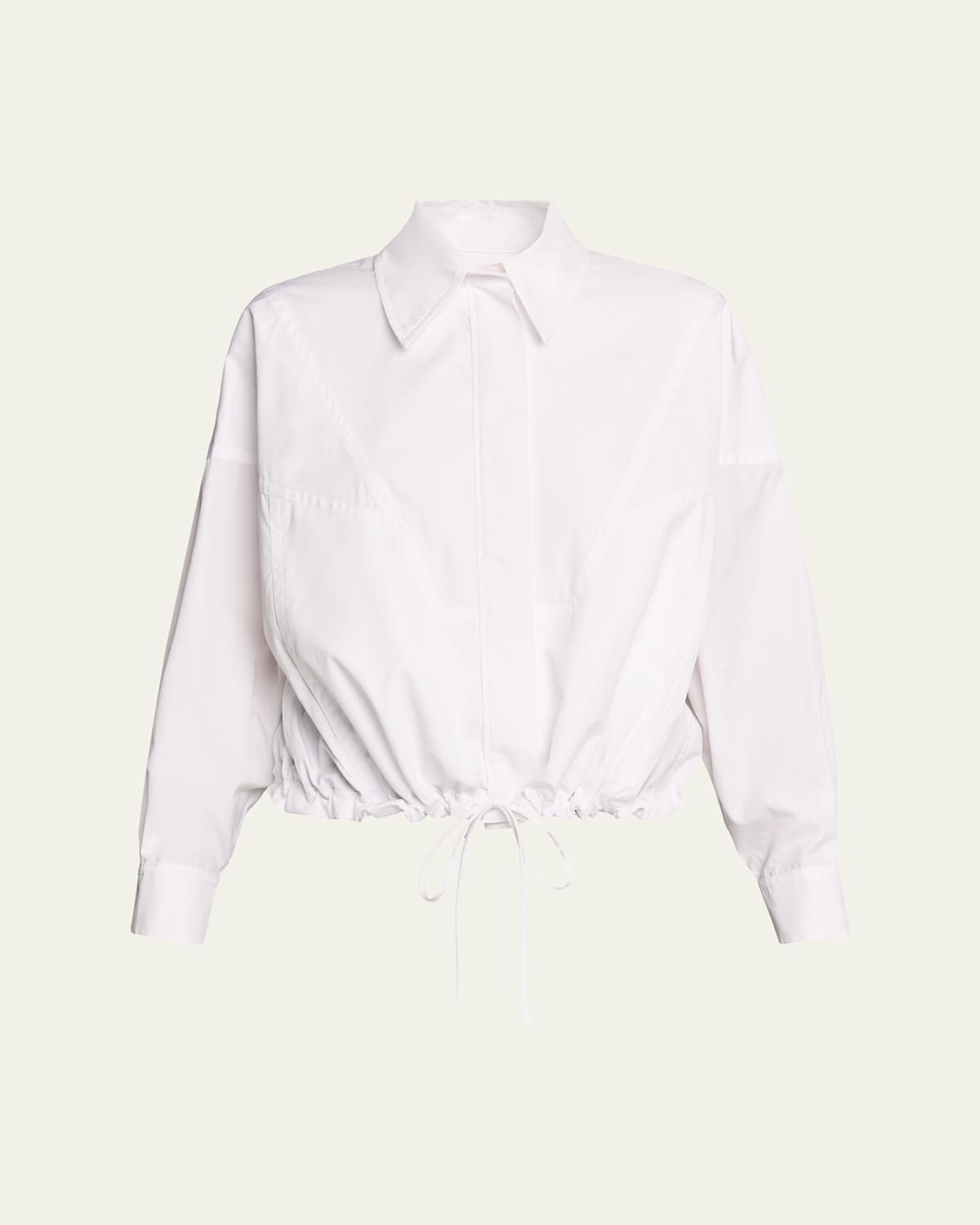 Stella Mccartney Poplin Sporty Bomber Jacket In White