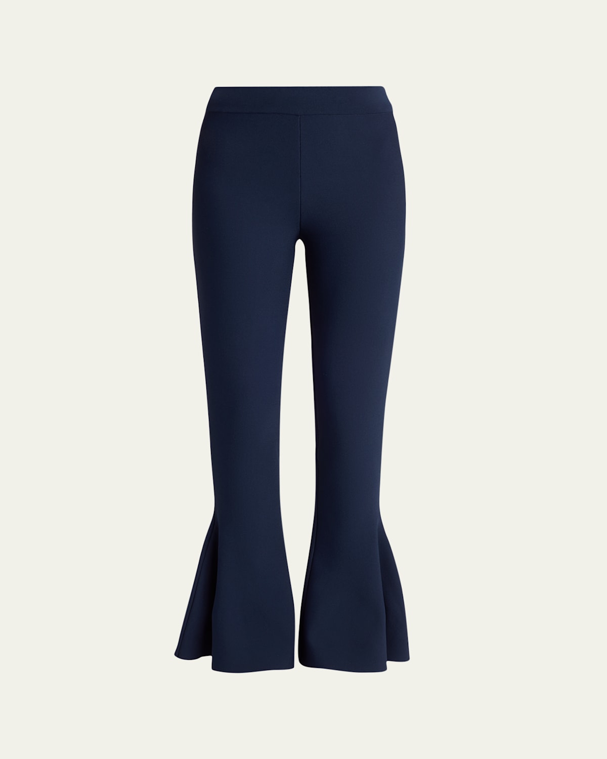 Stella Mccartney Compact Knit Peplum Flare Pants In Blue
