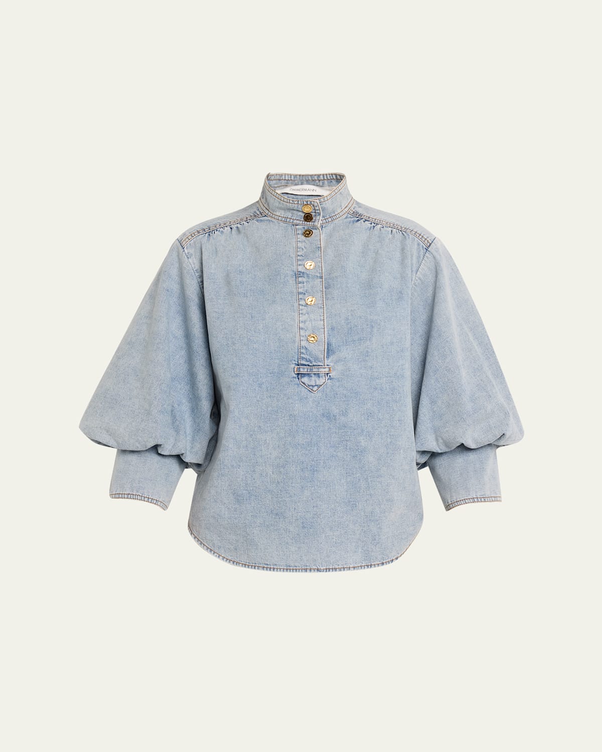 Zimmermann Denim Blouse In Green