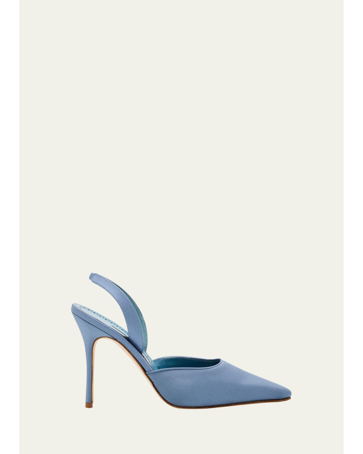 105mm Borelapla Satin Slingback Pumps