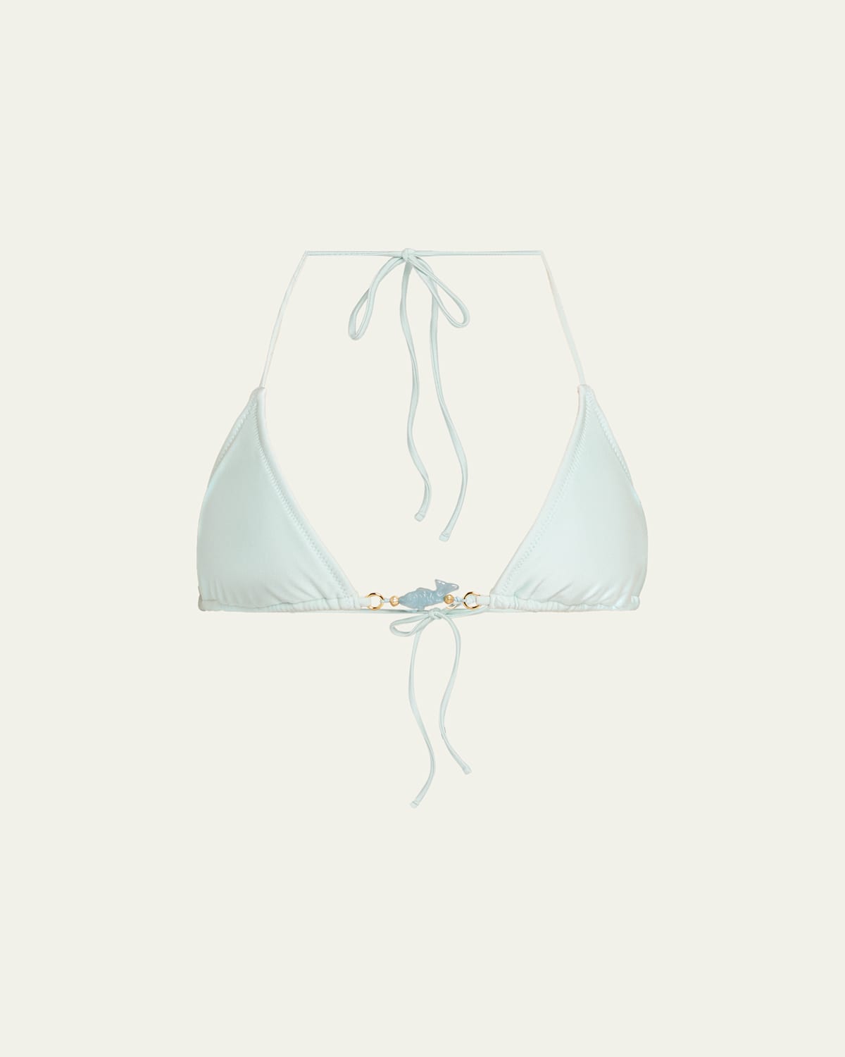 Shani Vivienne Triangle Bikini Top In Aqua Blue