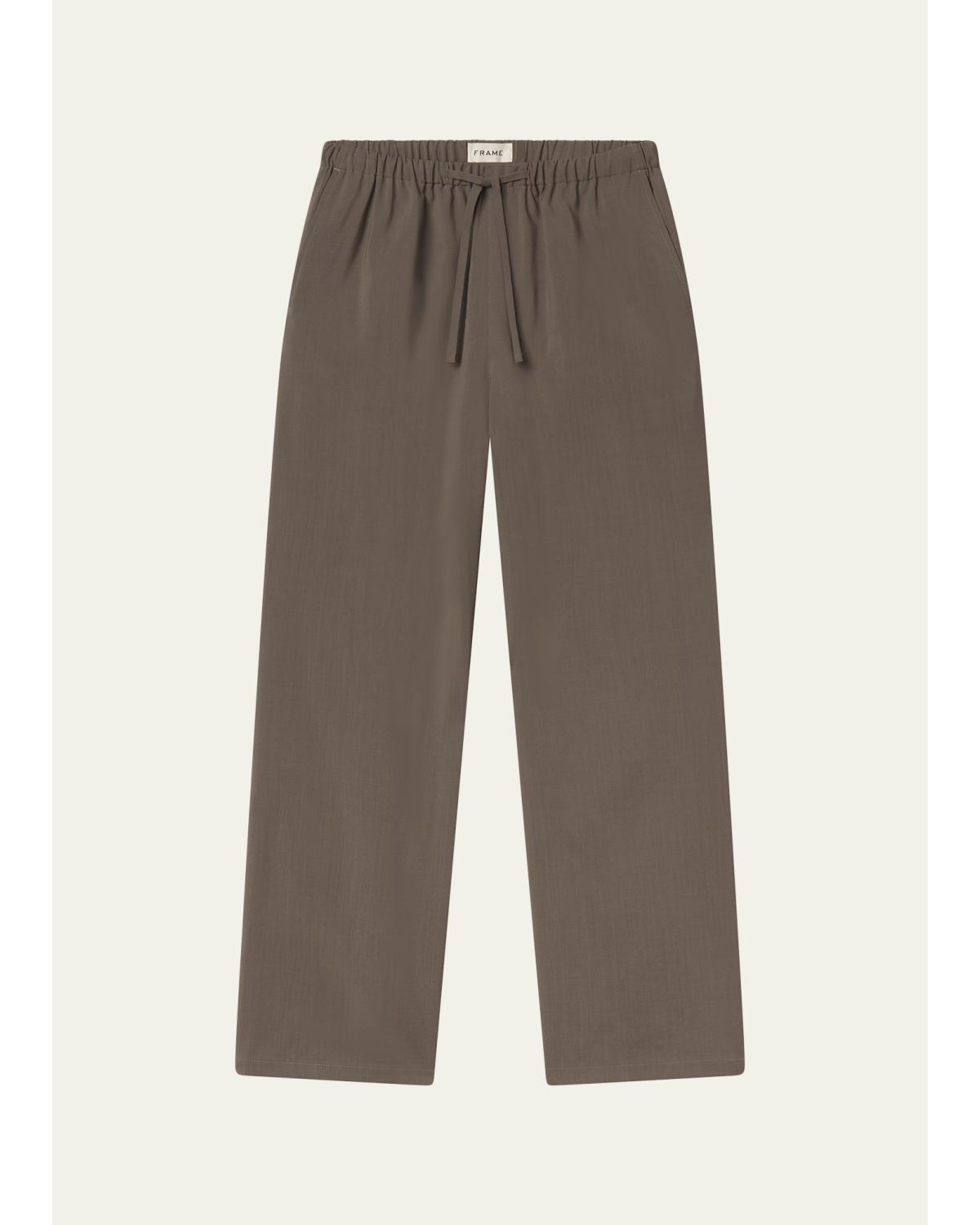 Wool Wide-Leg Drawstring