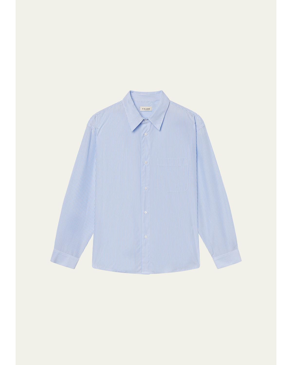 Men'S Relaxed-Fit Stripe Button-Down Shirt