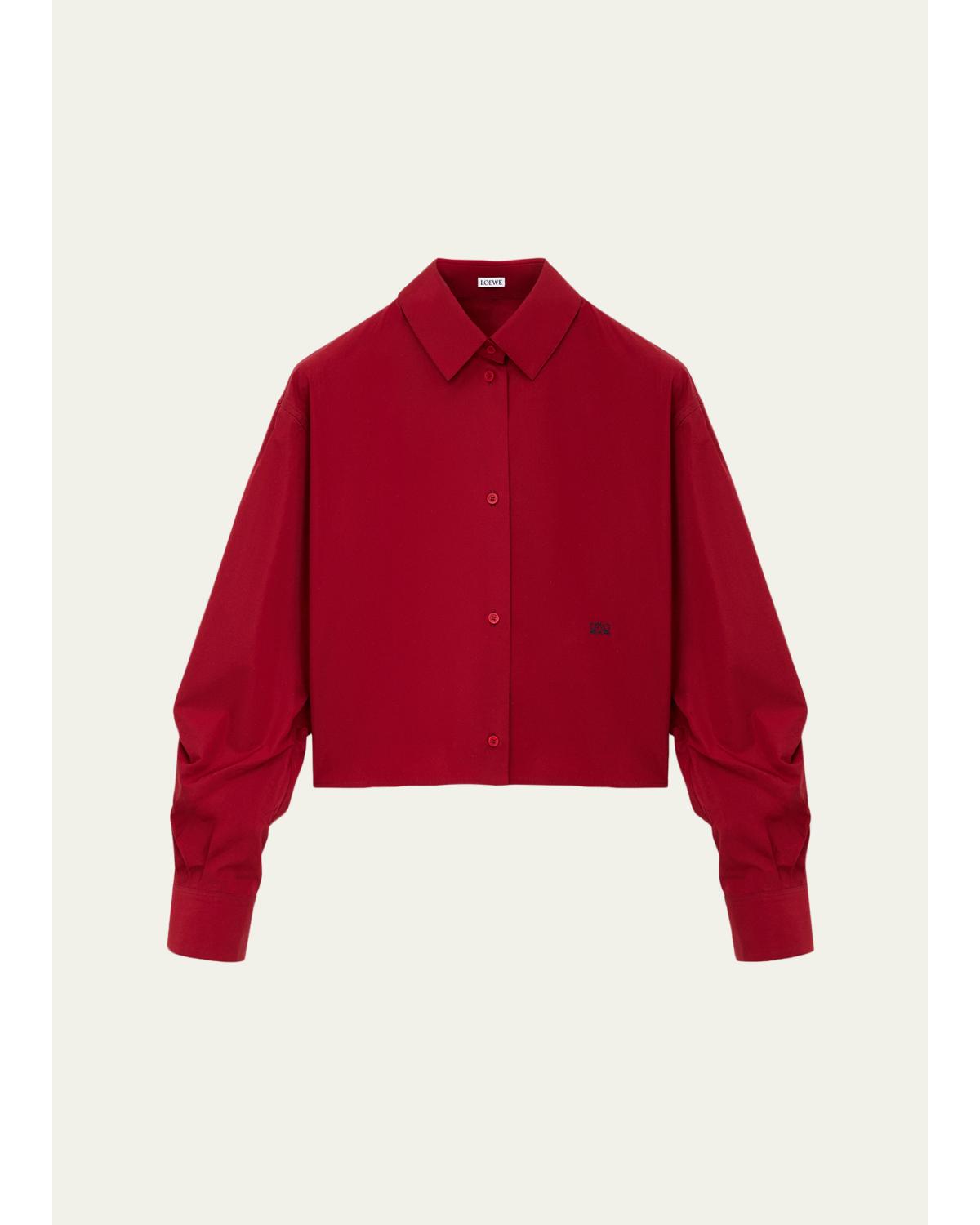 Cotton Poplin Boxy Button-Down Shirt