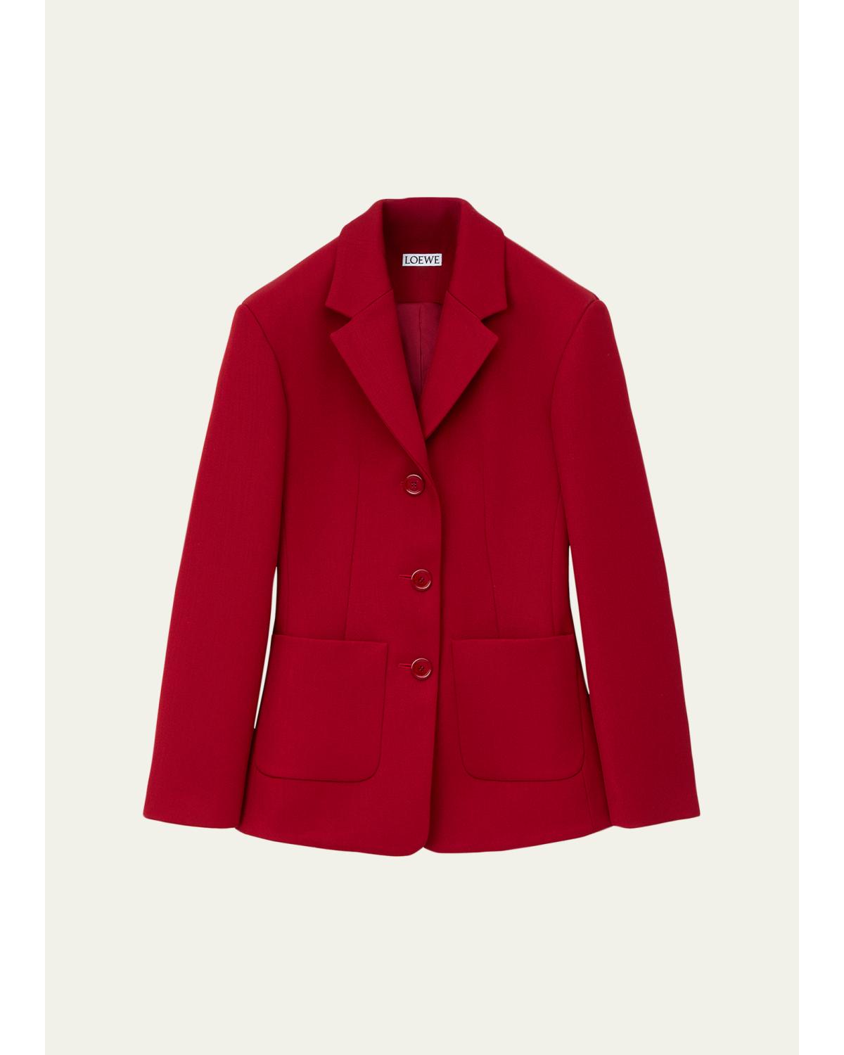 Wool-Blend Single-Breasted Jacket
