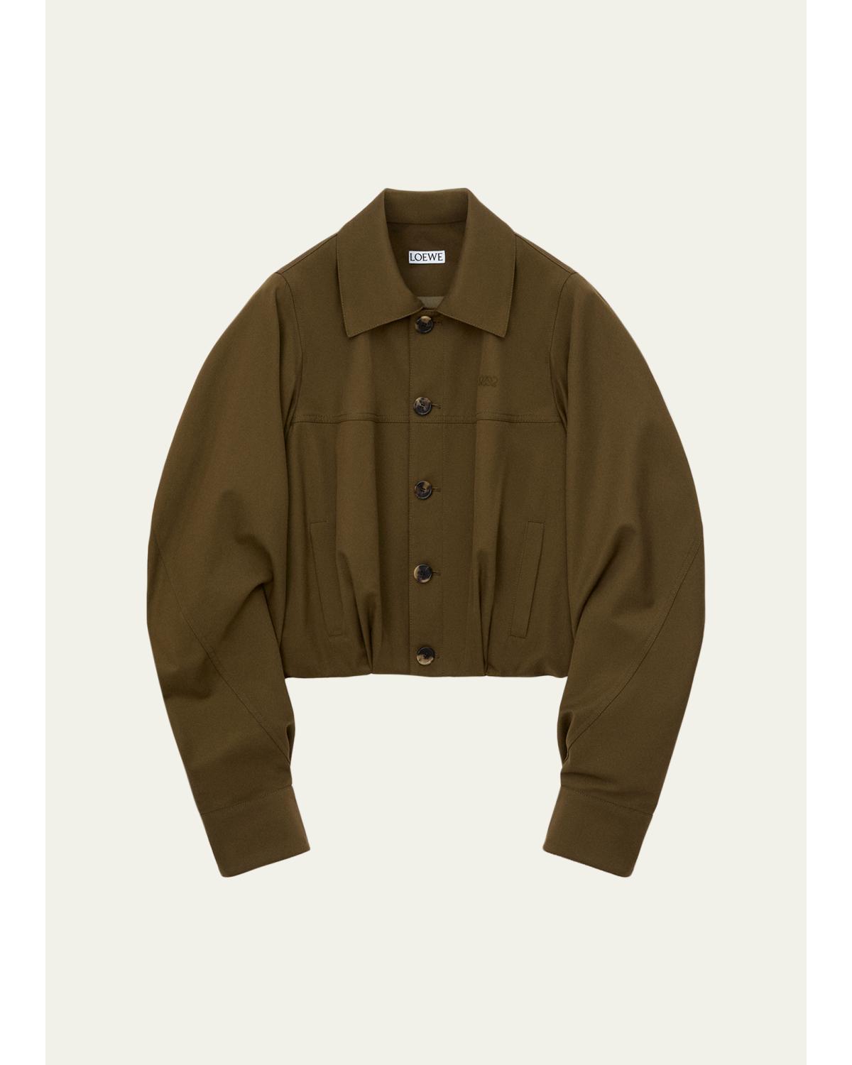 Single-Breasted Cotton Balloon Jacket