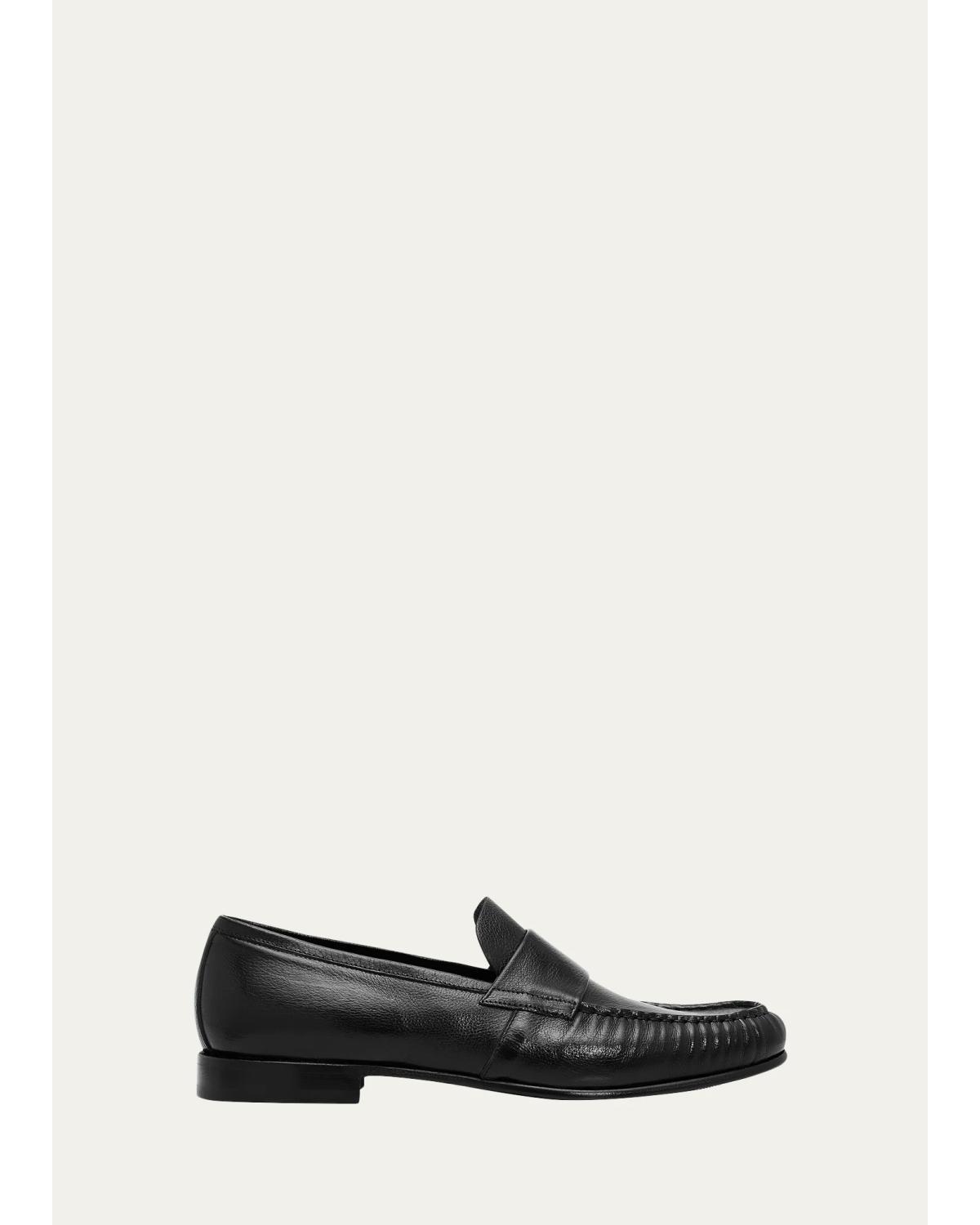Men'S Buffalo Leather Moc-Toe Loafers