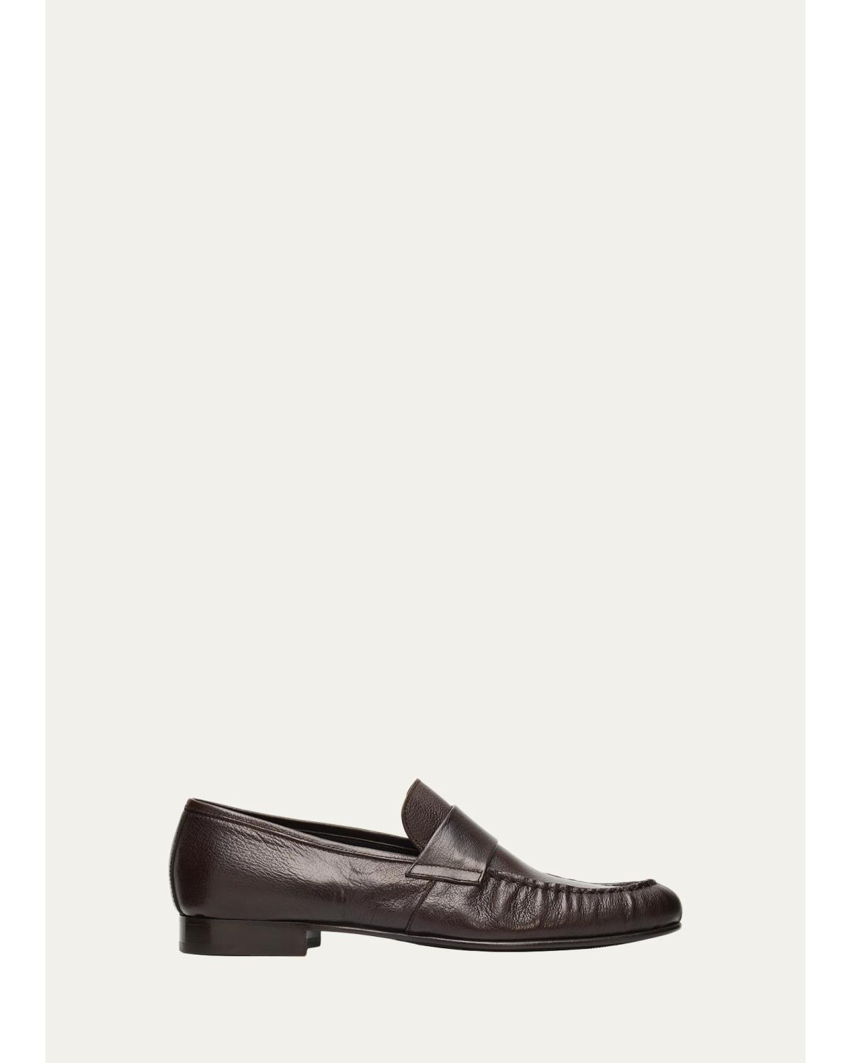Men'S Buffalo Leather Moc-Toe Loafers
