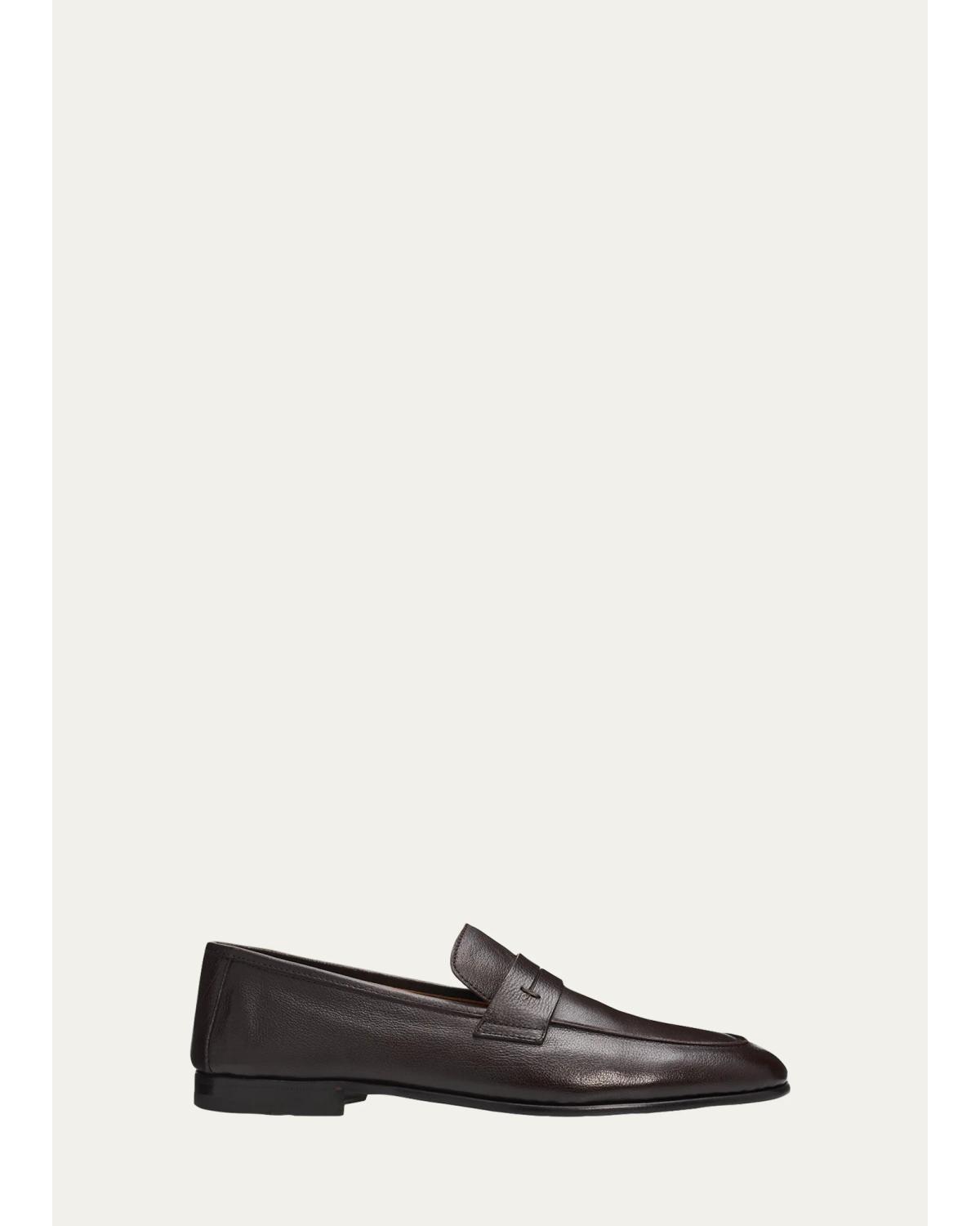 Men'S Buffalo Leather Penny Loafers