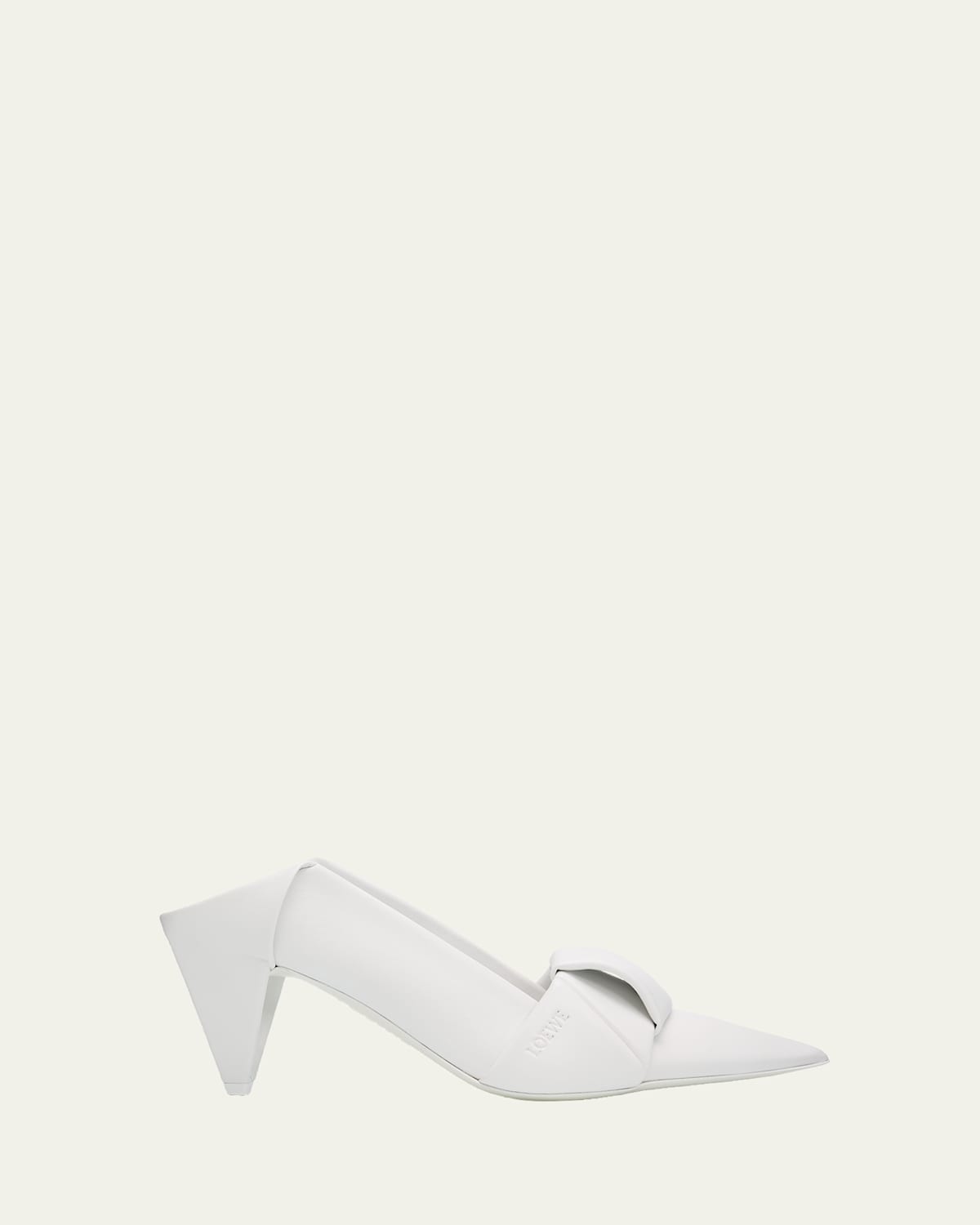 Loewe 70mm Origami Folded Leather Mule Pumps In White