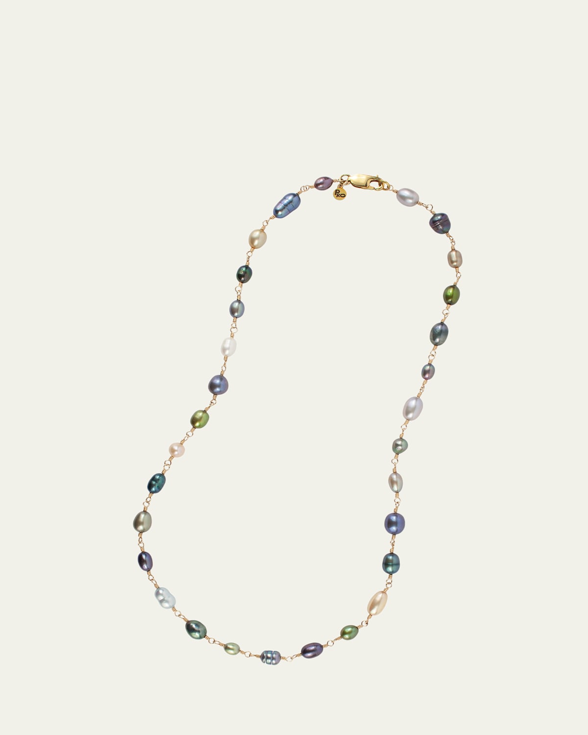 Presley Oldham Trail Mix Necklace with Multicolor Pearls