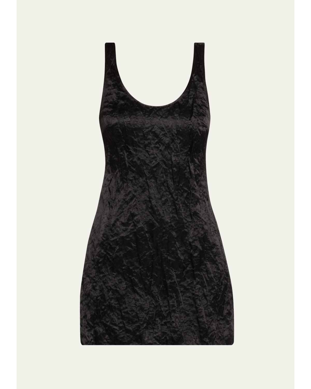 Joey Scoop-Neck Satin Mini Dress