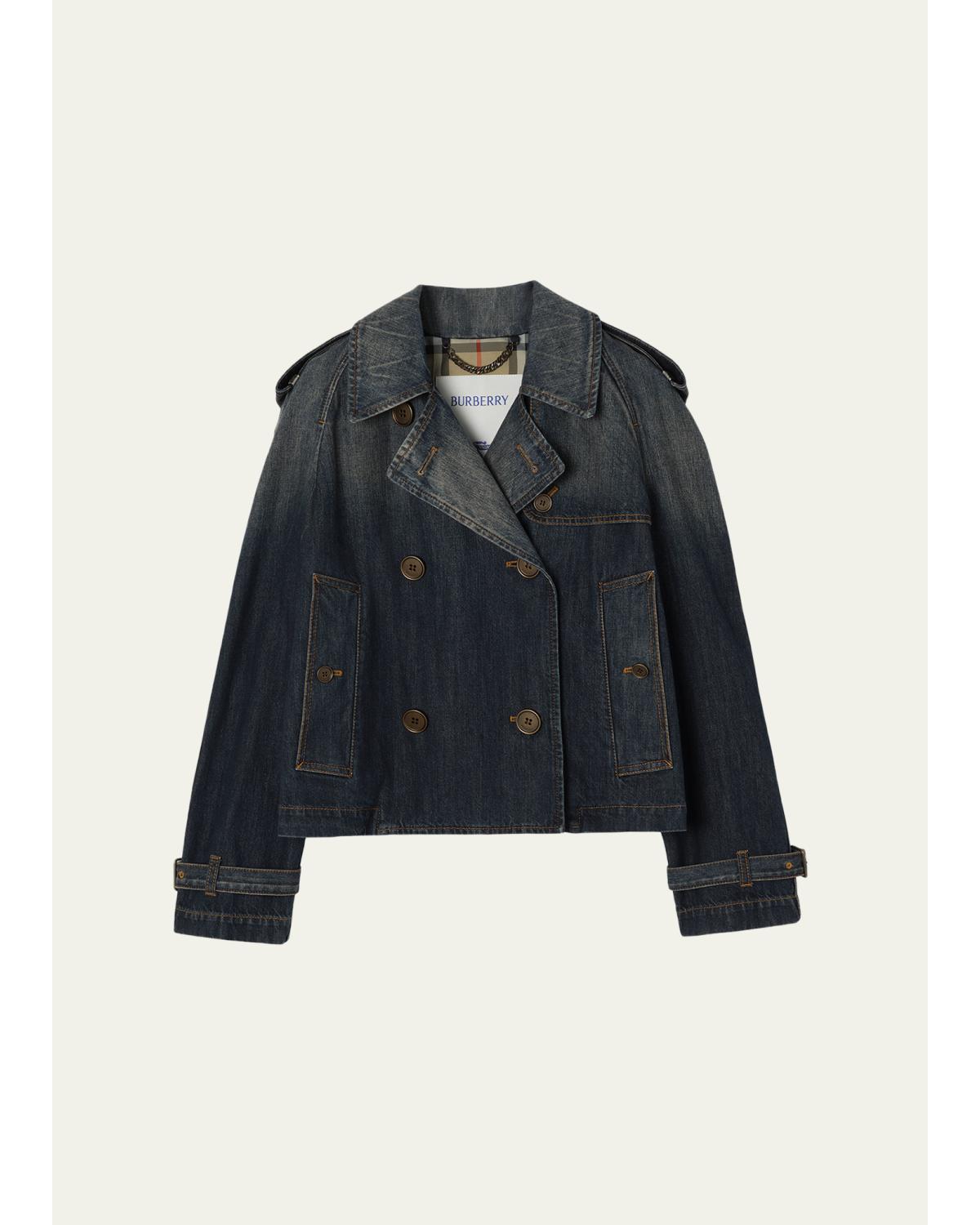 Mayfair Denim Crop Trench Jacket