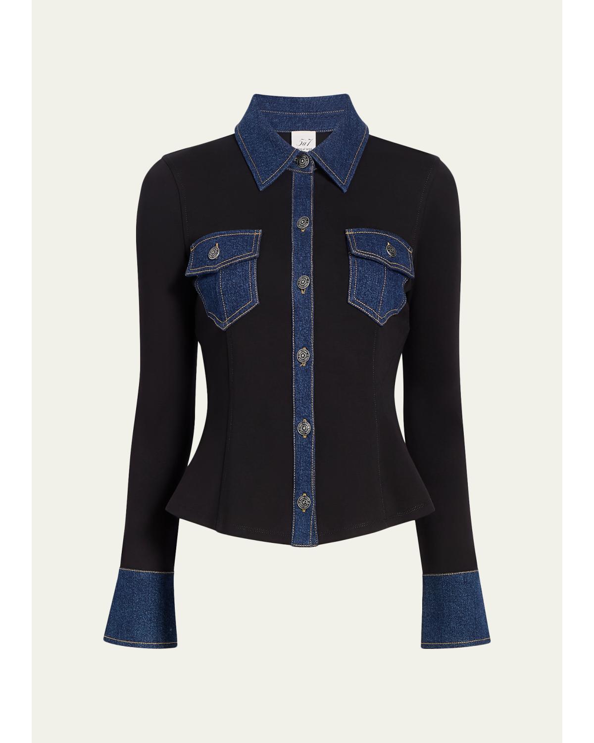 Aliza Denim Button-Front Shirt