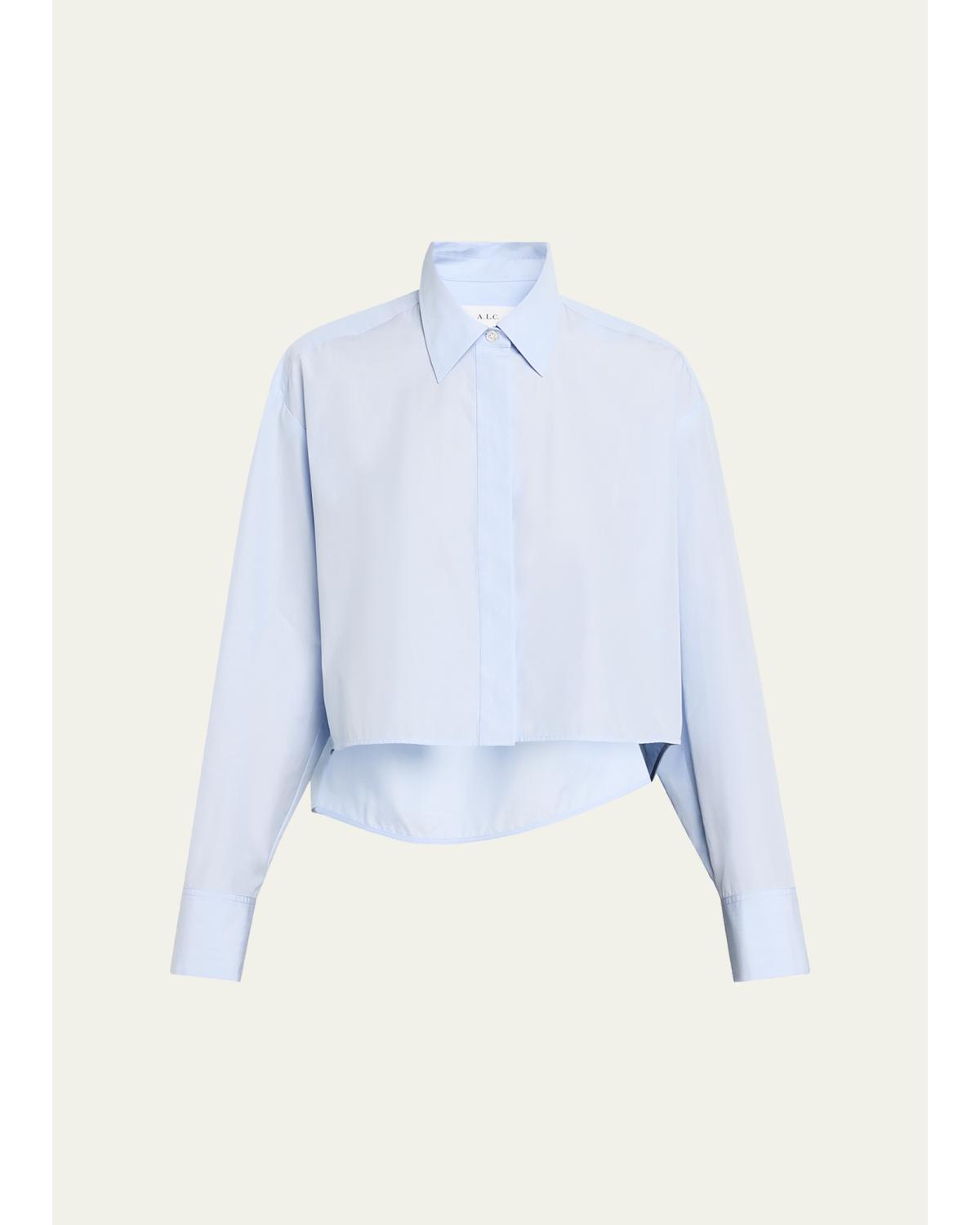 Maude Cropped Cotton Poplin Top