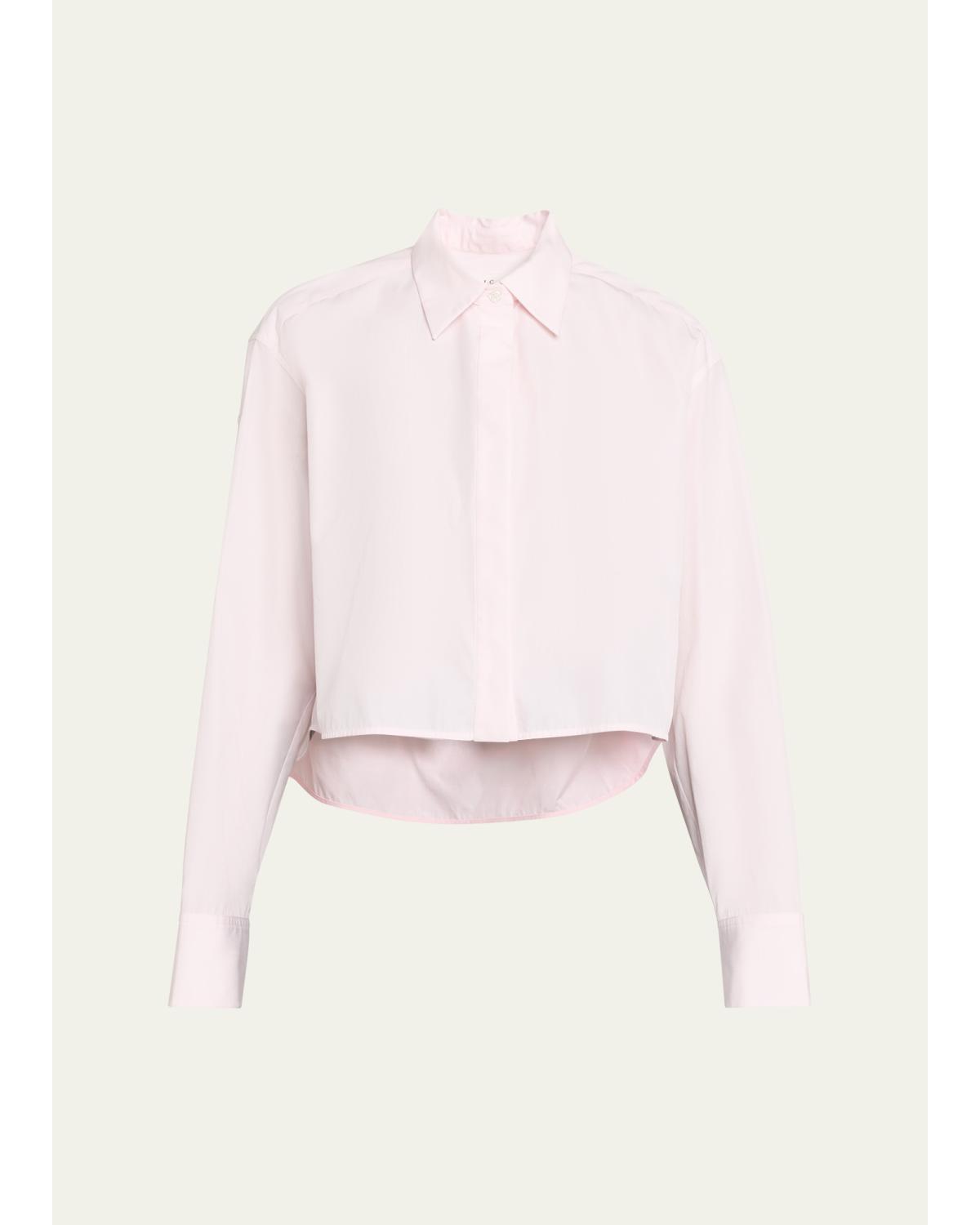 Maude Cropped Cotton Poplin Top