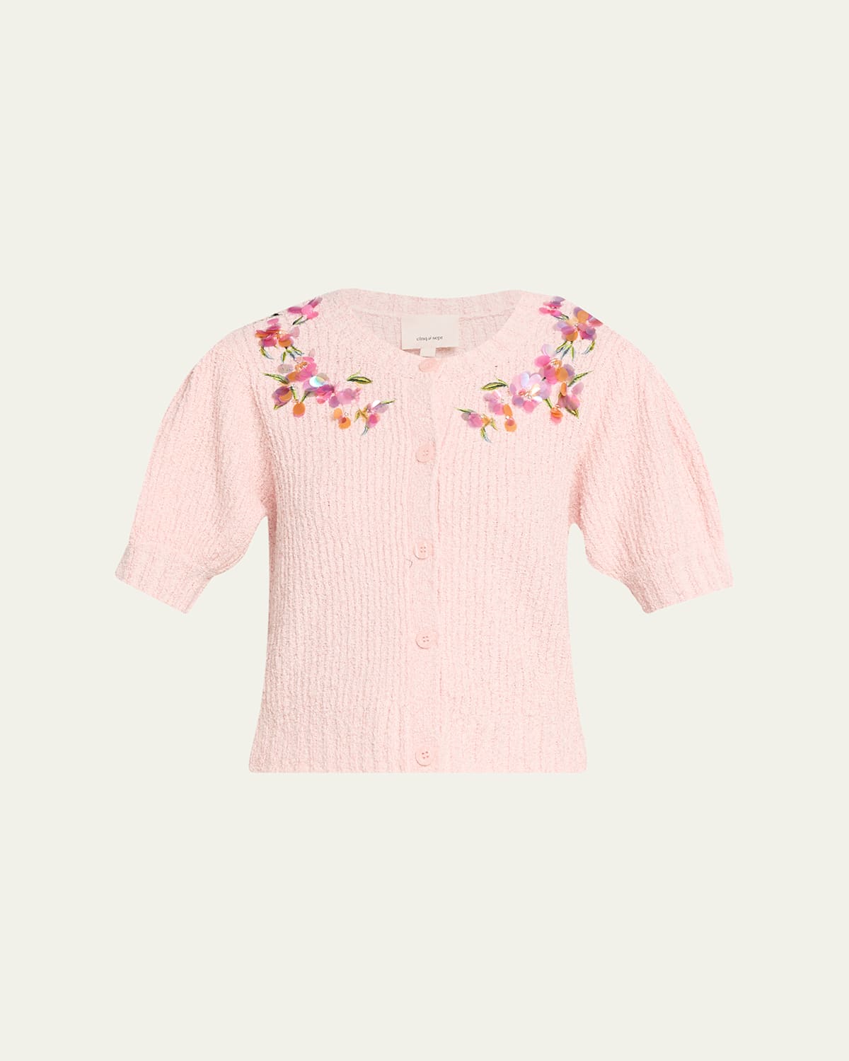 Cinq À Sept Millicent Trailing Flower Cropped Cardigan