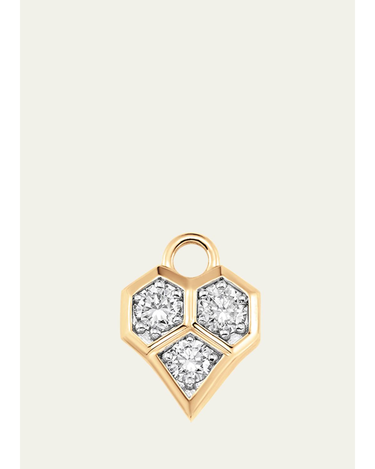 Honey Comb 18K Gold & Diamond Pendant Charm