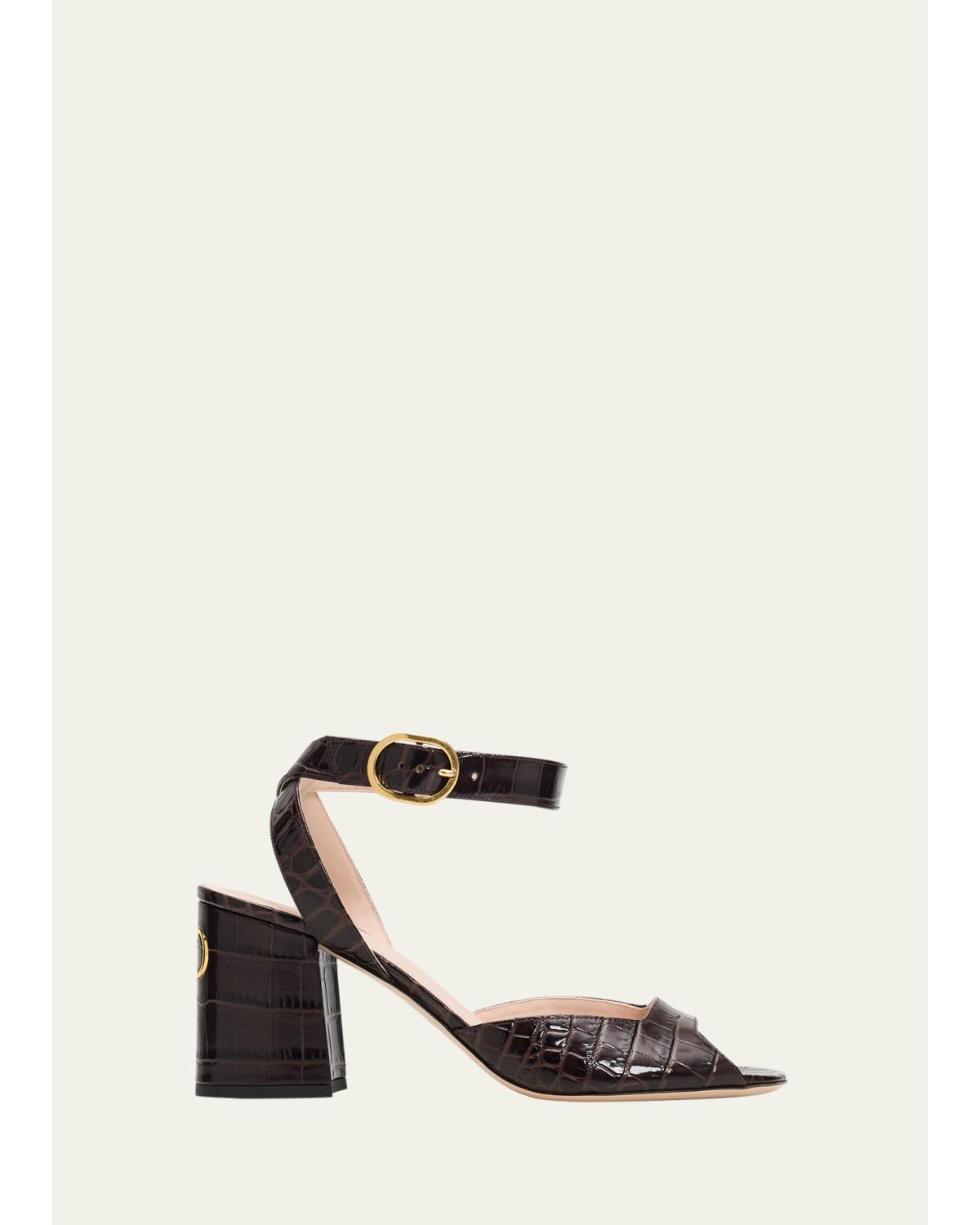 75Mm Fawcette Croc-Embossed Sandals