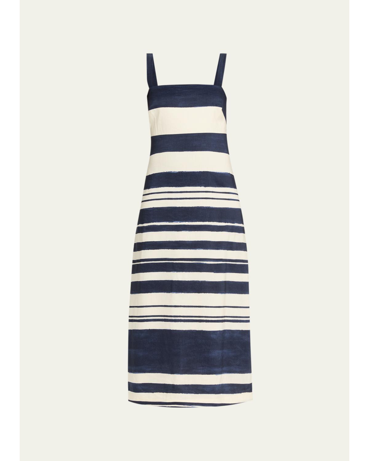 Ella Stripe Linen Midi Dress