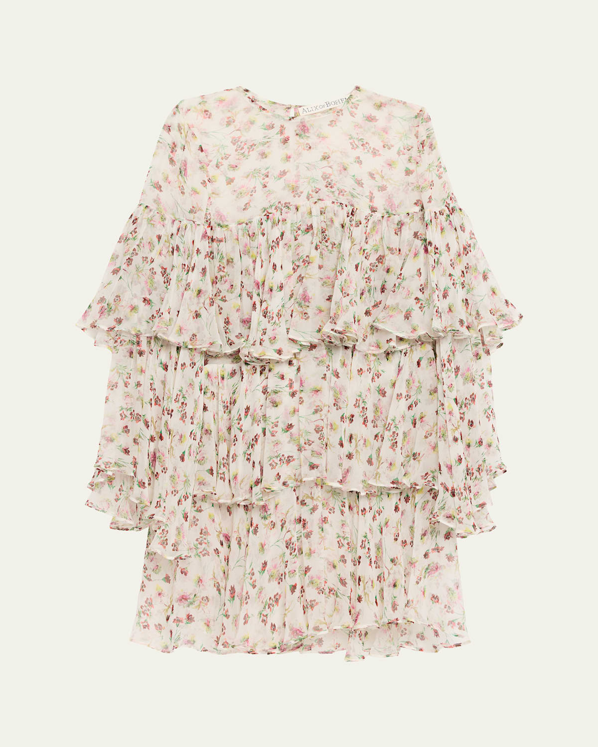 Vienna Wild Garden Tiered Mini Dress