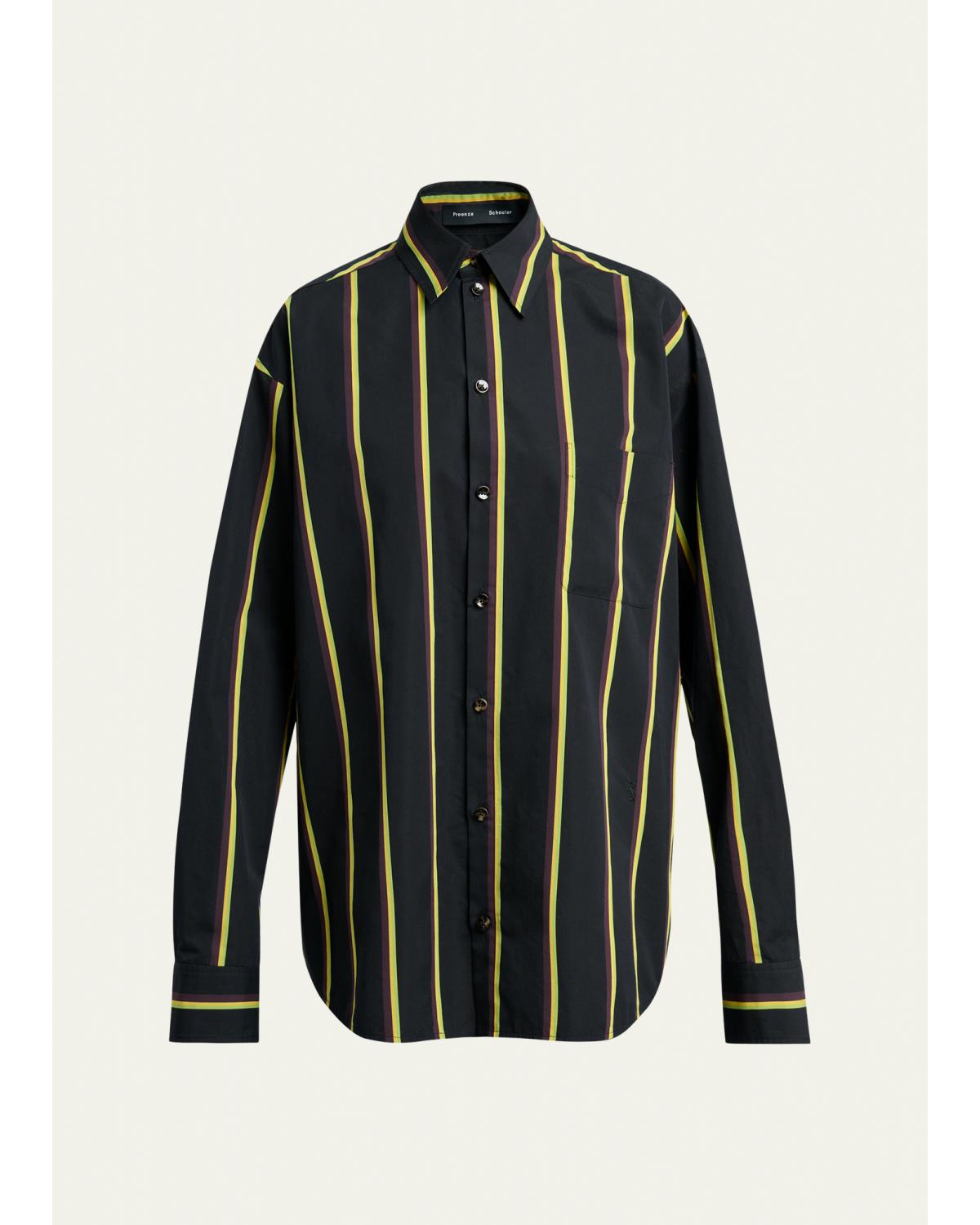 Alia Stripe Button-Front Top