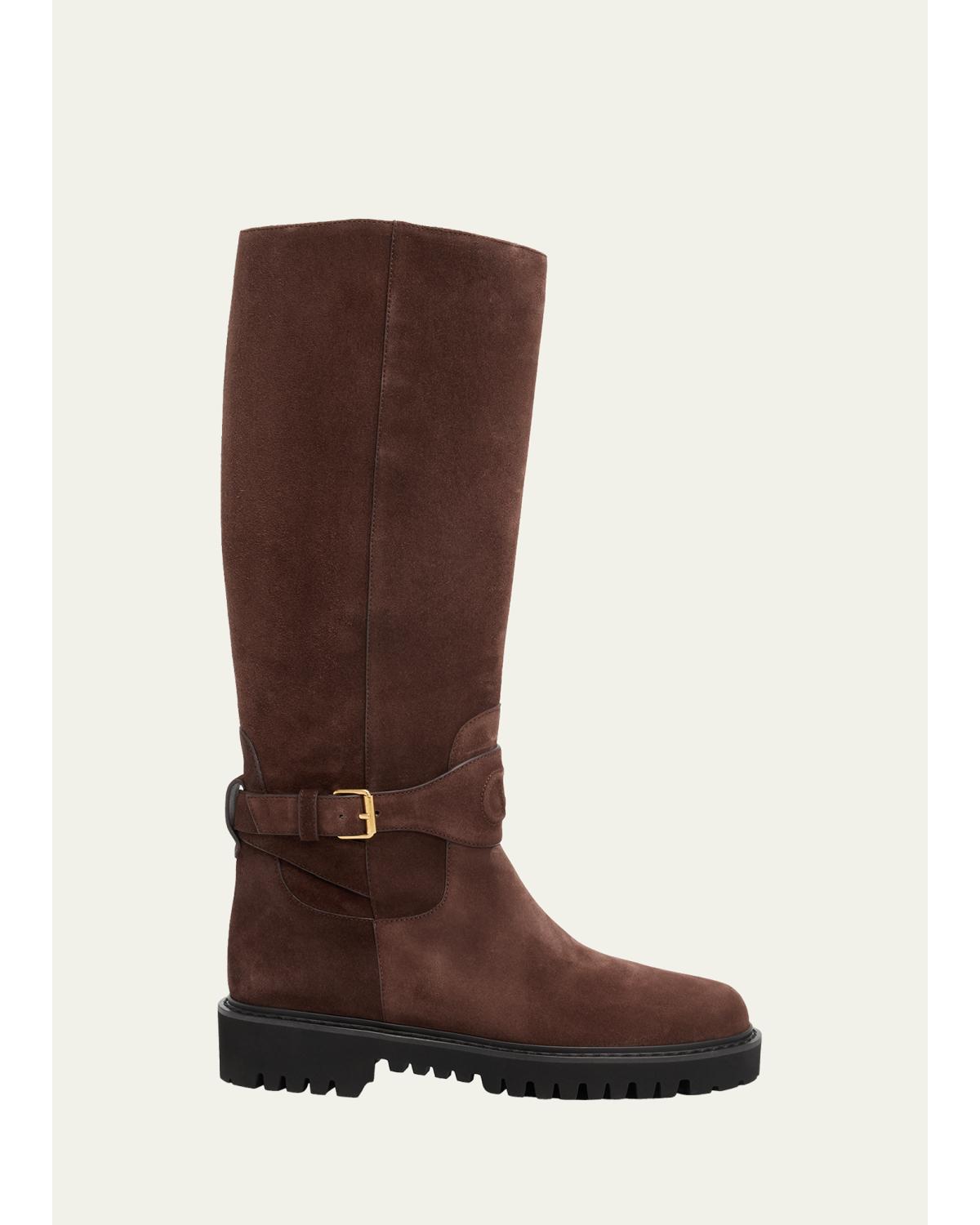40mm VLogo Signature Suede Knee-High Boots