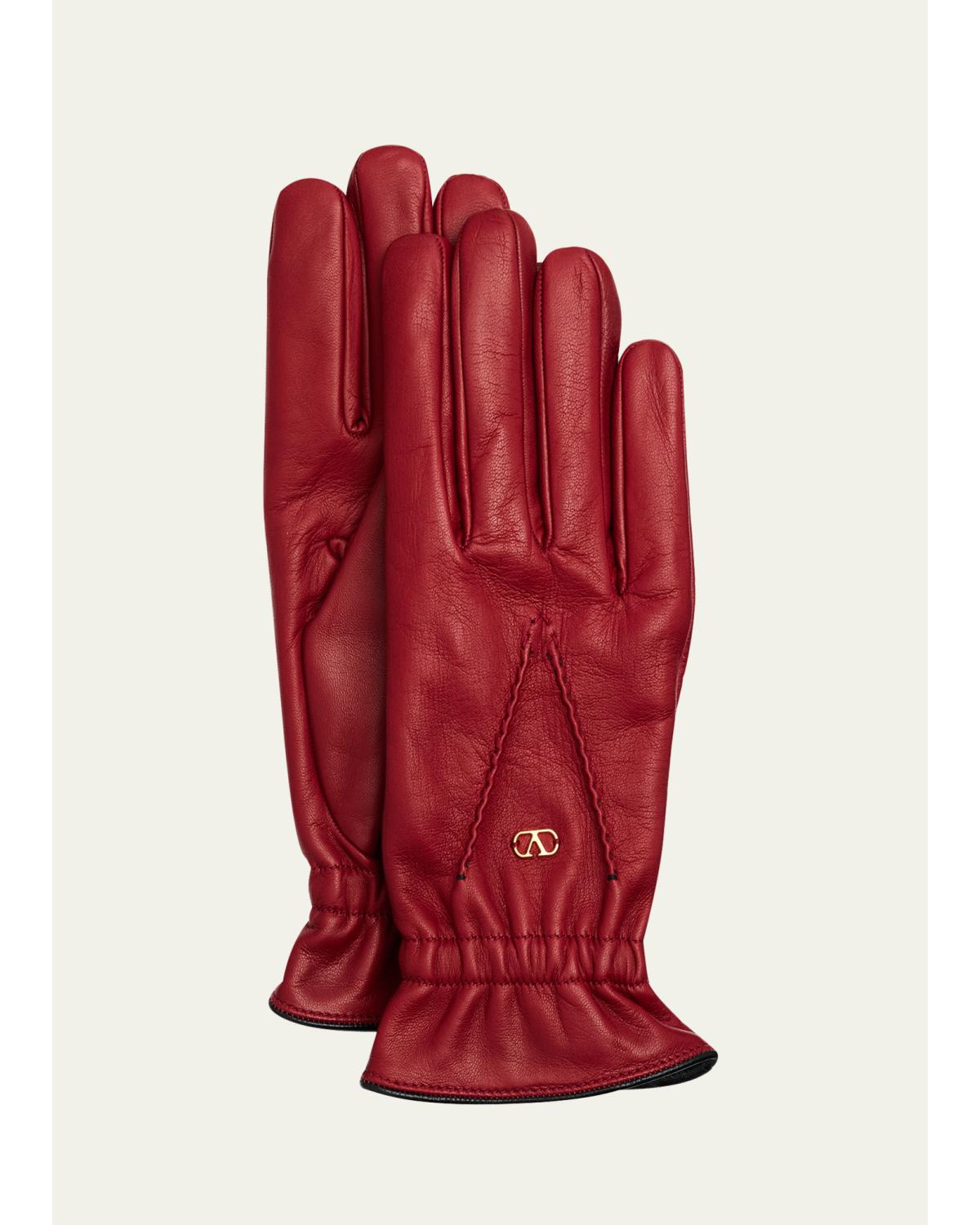 VLogo Signature Leather Gloves